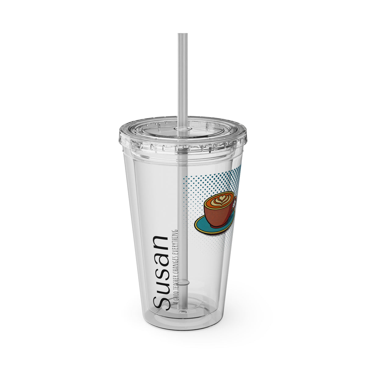 Personalized Clear Acrylic Tumbler With Custom Name Title And Logo