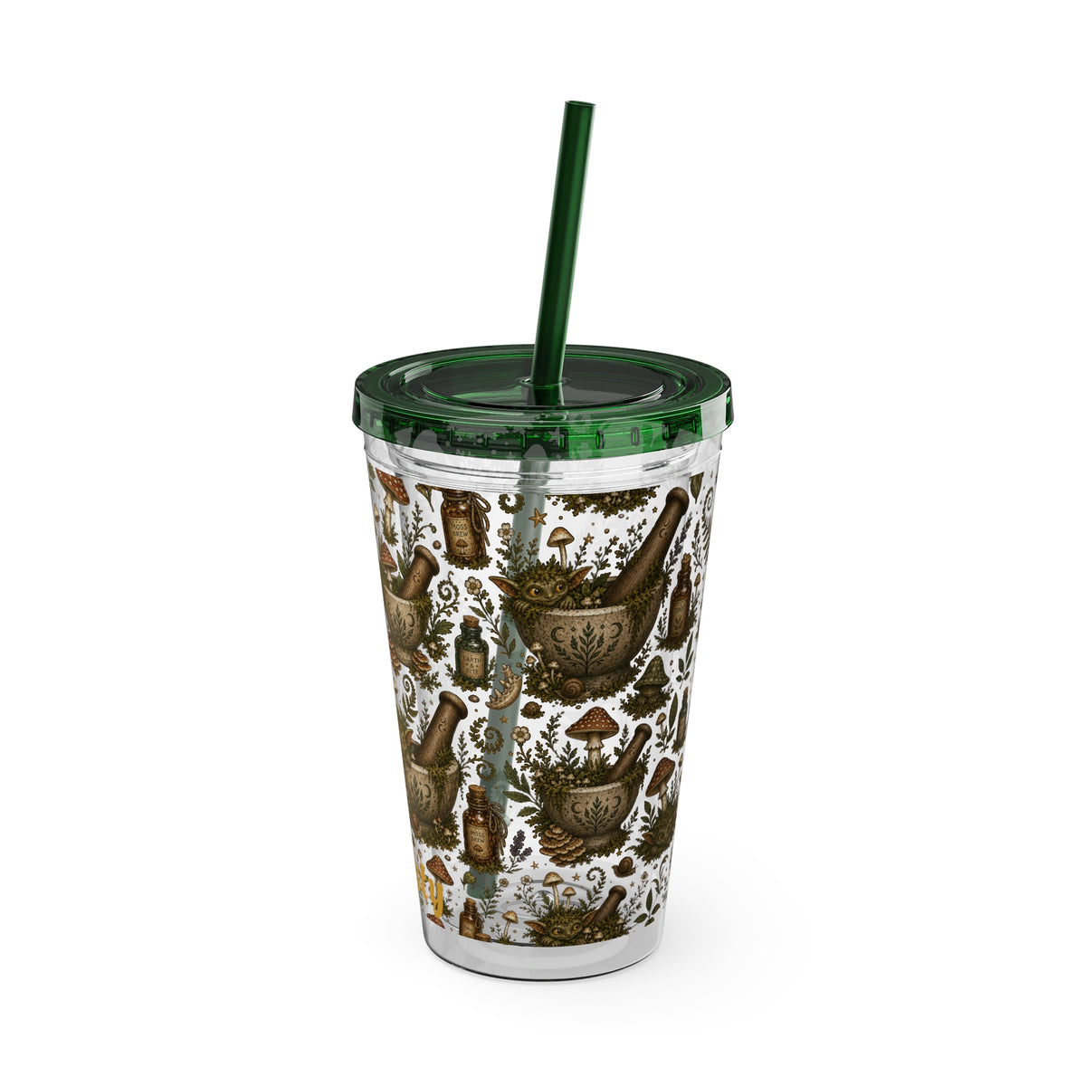 Gremlin Apothecary Mushroom Tumbler With Straw For Herbal Tea Garden Design