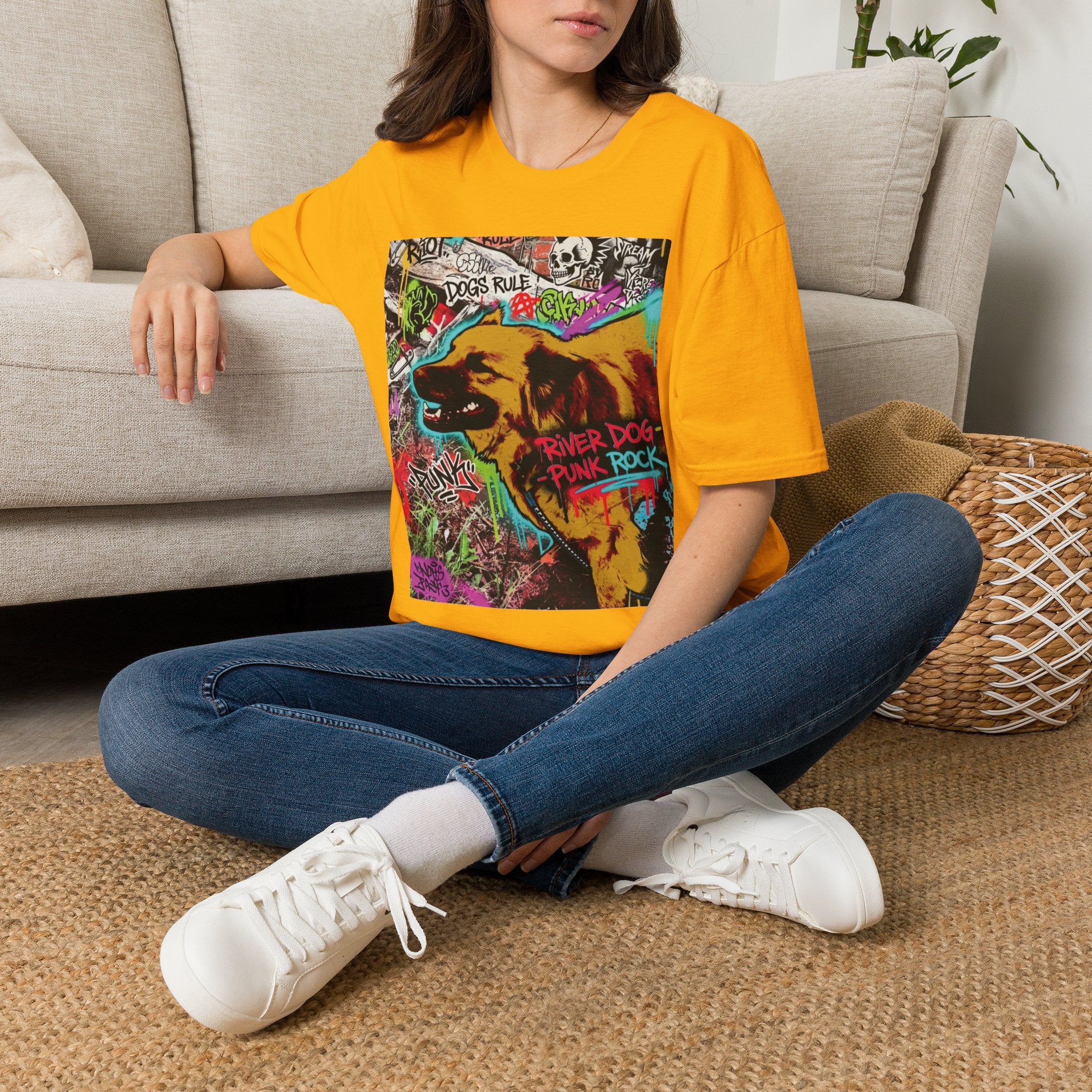 Graffiti Dog T-Shirt —Rancor "Dogs Rule" Urban Street Art Tee
