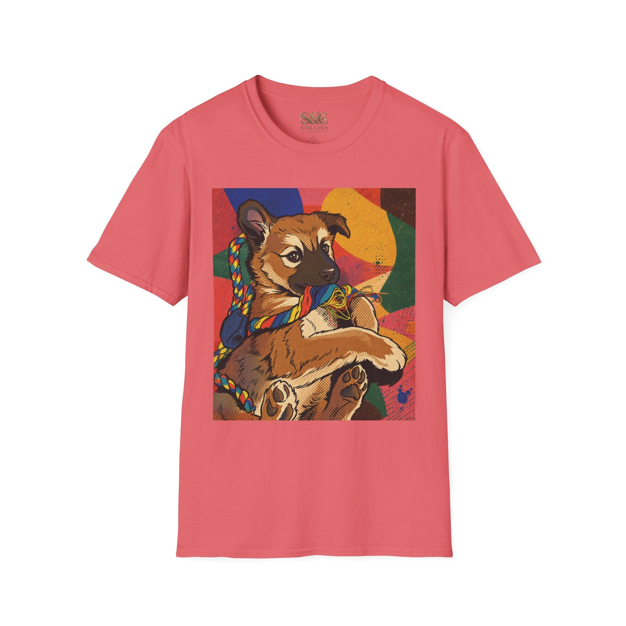 Puppy Portrait T‑Shirt – Colorful Rancor Puppy Art Graphic Tee