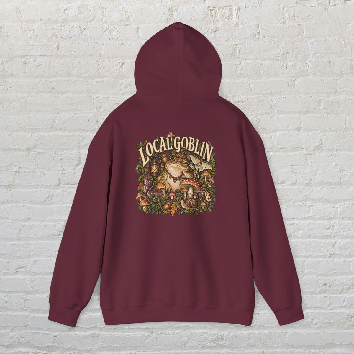 Hoodie — 'Local Goblin' Vintage Fantasy Graphic Hoodie