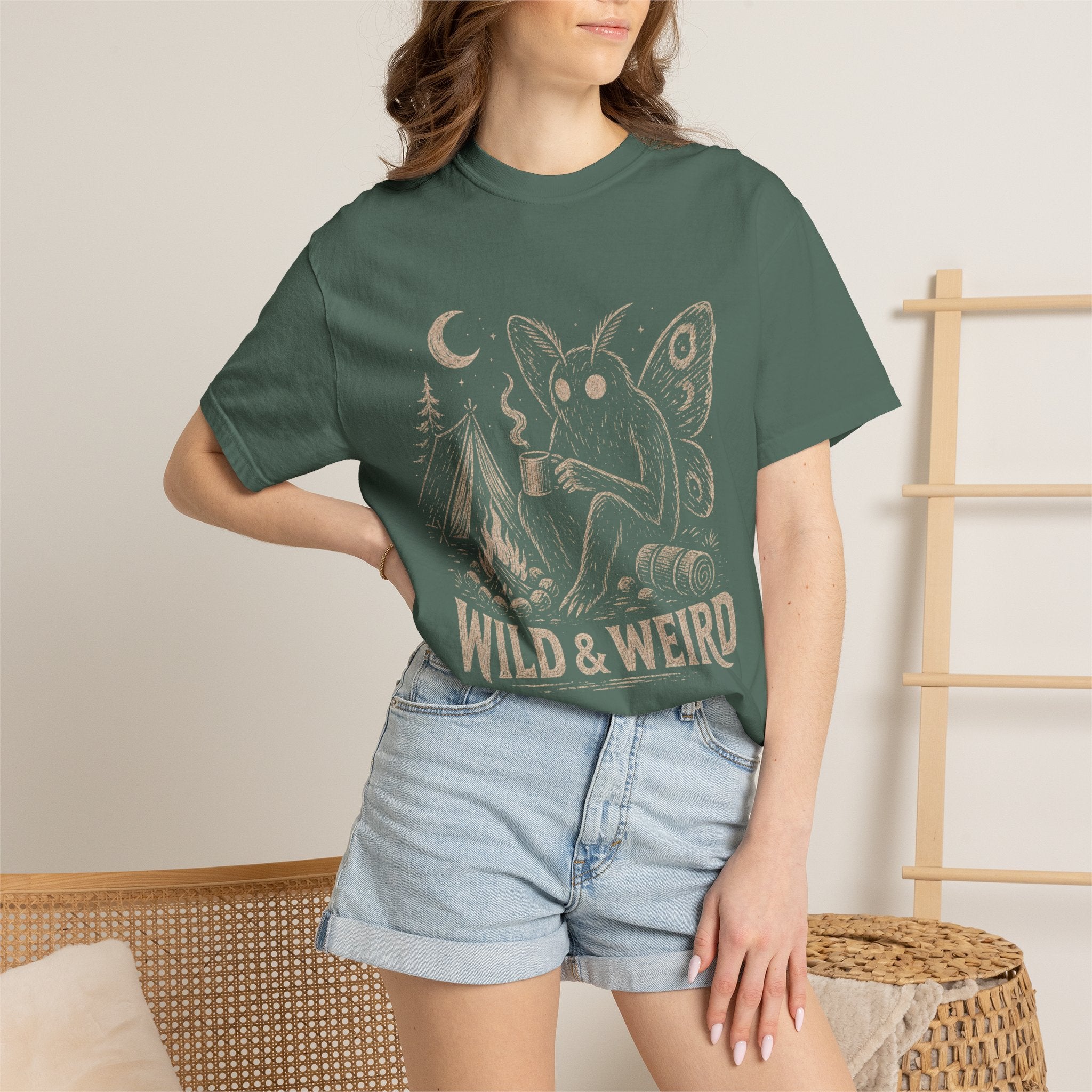Wild & Weird Moth Tee — Campy Night Forest Graphic T-Shirt