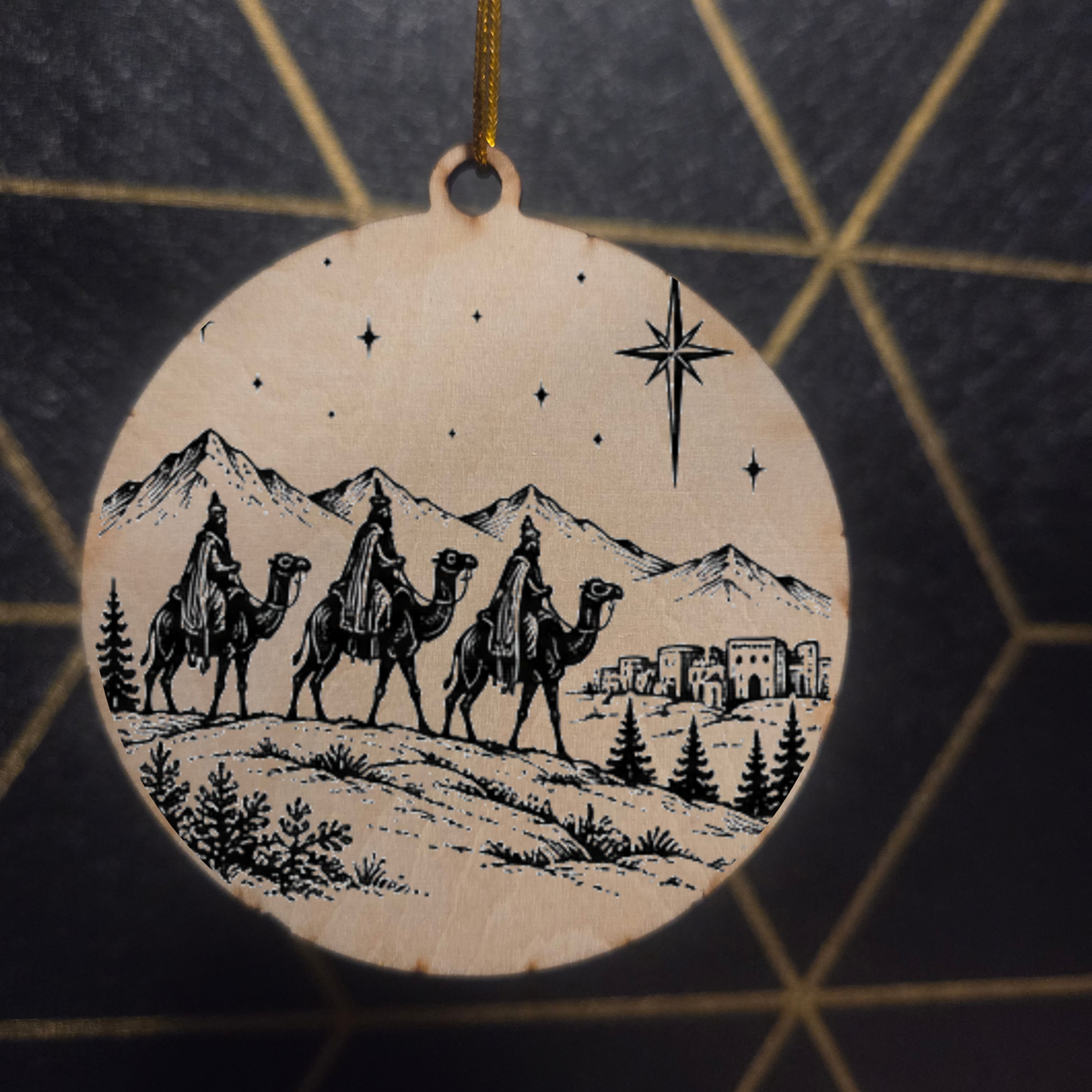 Christmas Nativity — Wood Cut 3" Christmas Ornament