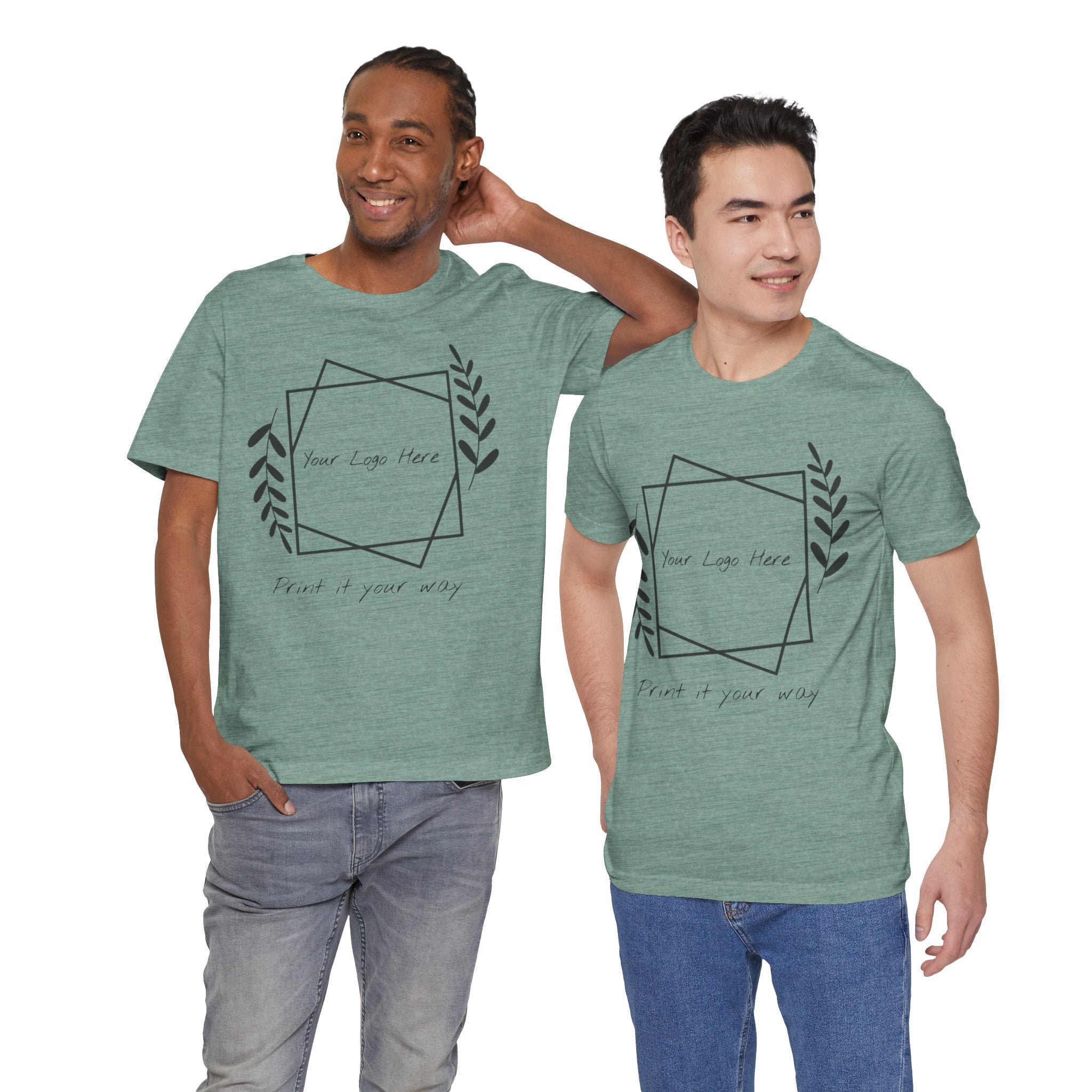 Customizable Floral Frame T‑Shirt – "Print it your way" Personalized Tee