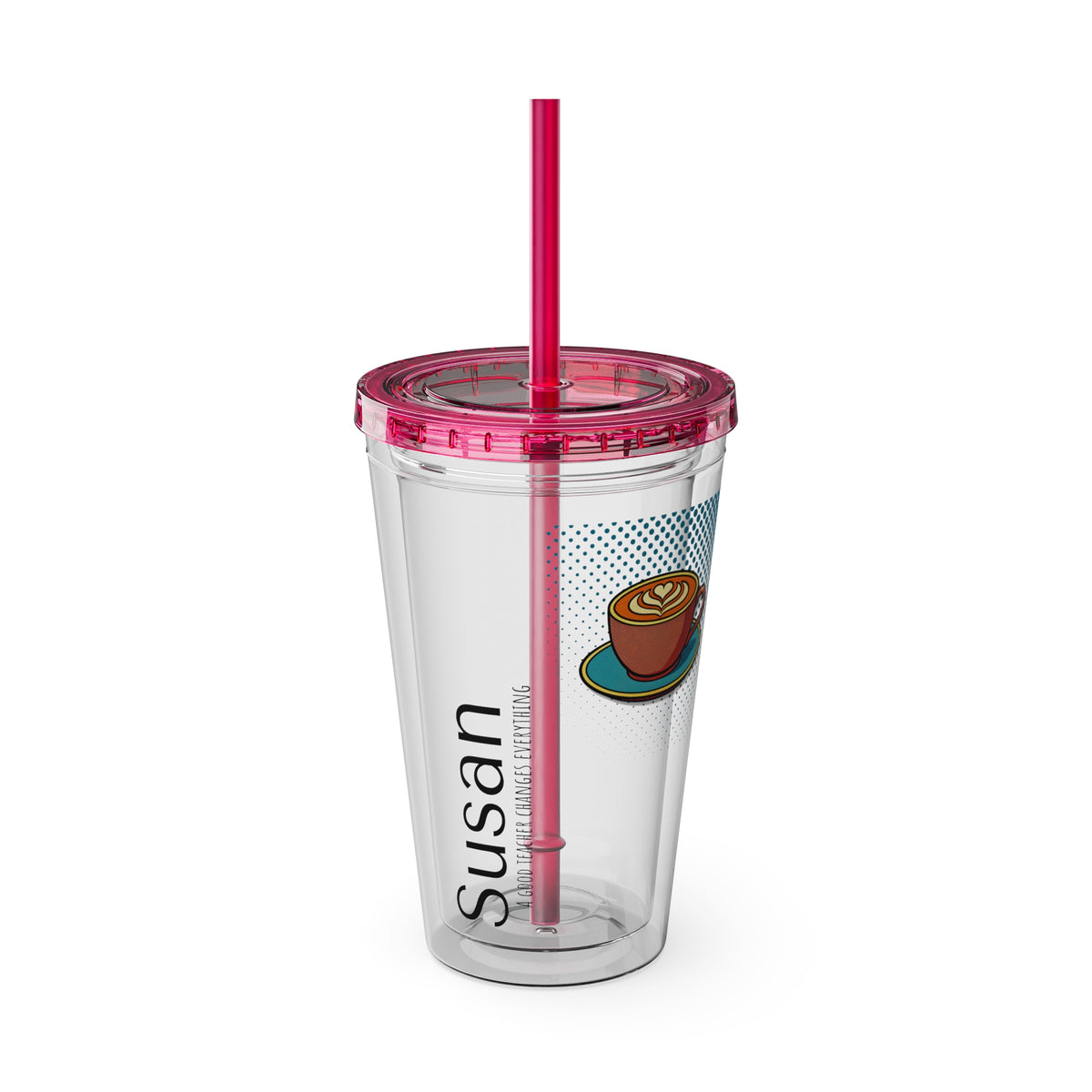 Personalized Clear Acrylic Tumbler With Custom Name Title And Logo