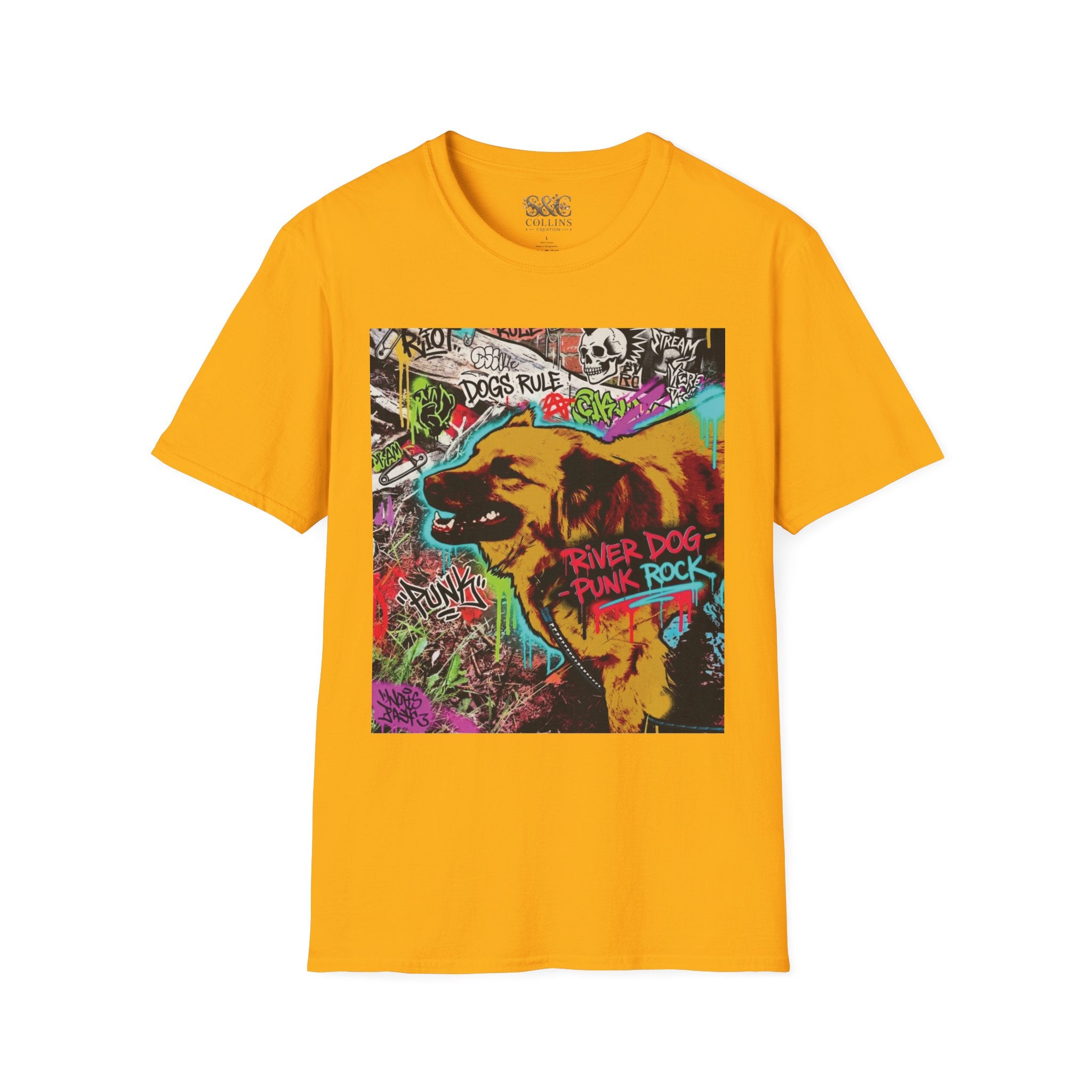 Graffiti Dog T-Shirt —Rancor "Dogs Rule" Urban Street Art Tee