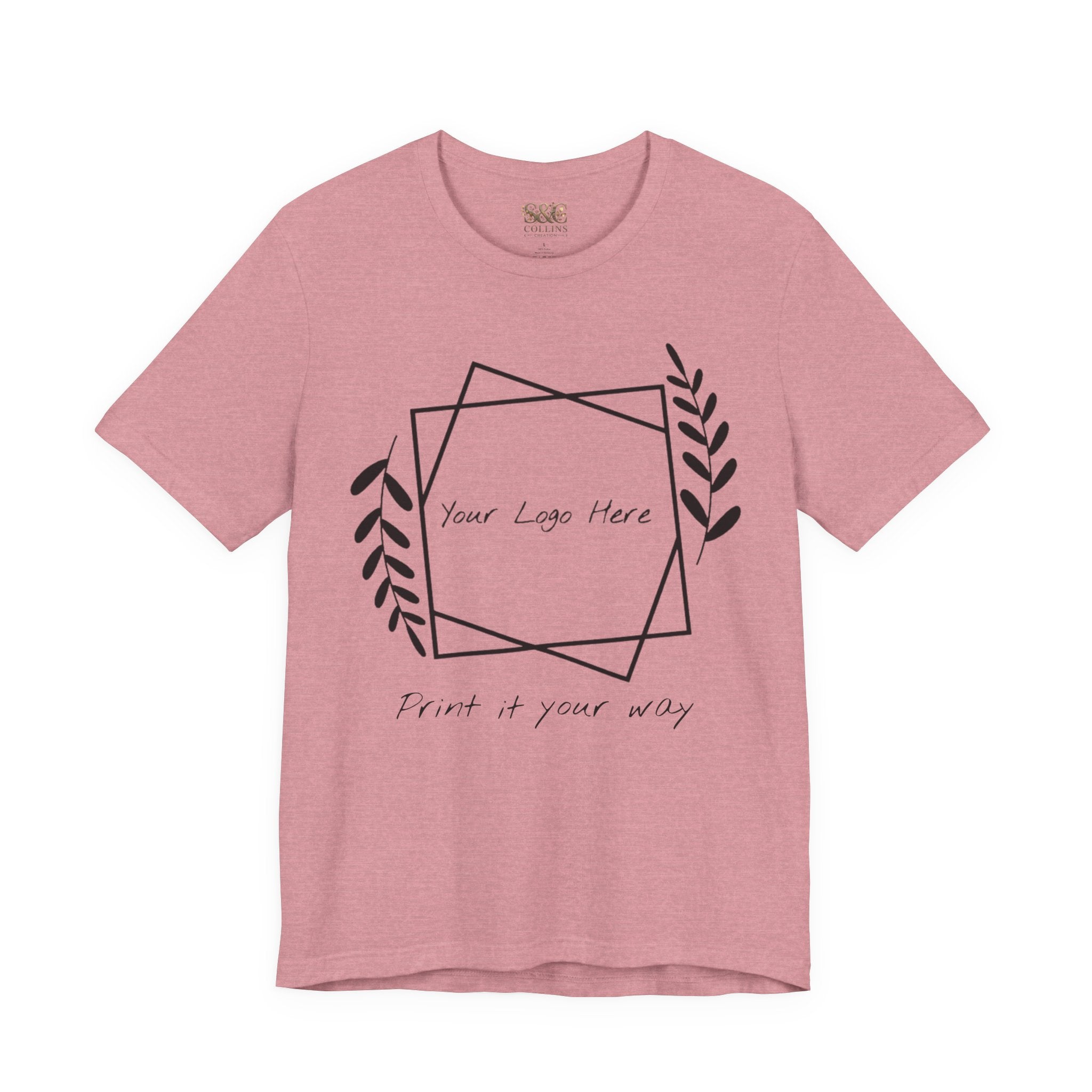 Customizable Floral Frame T‑Shirt – "Print it your way" Personalized Tee