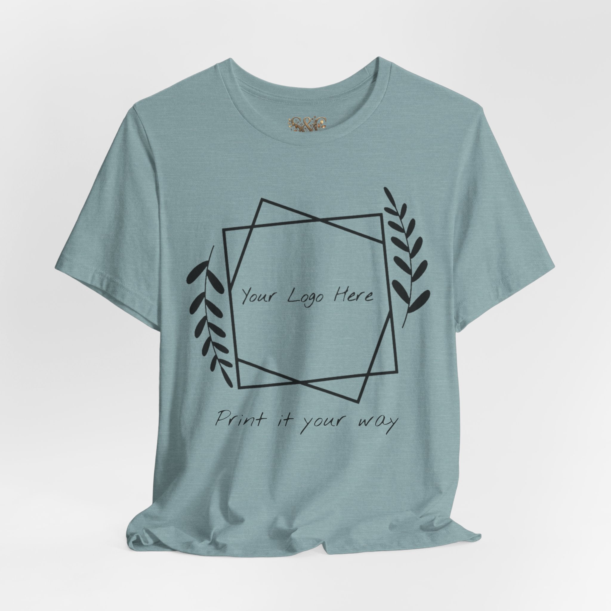 Customizable Floral Frame T‑Shirt – "Print it your way" Personalized Tee