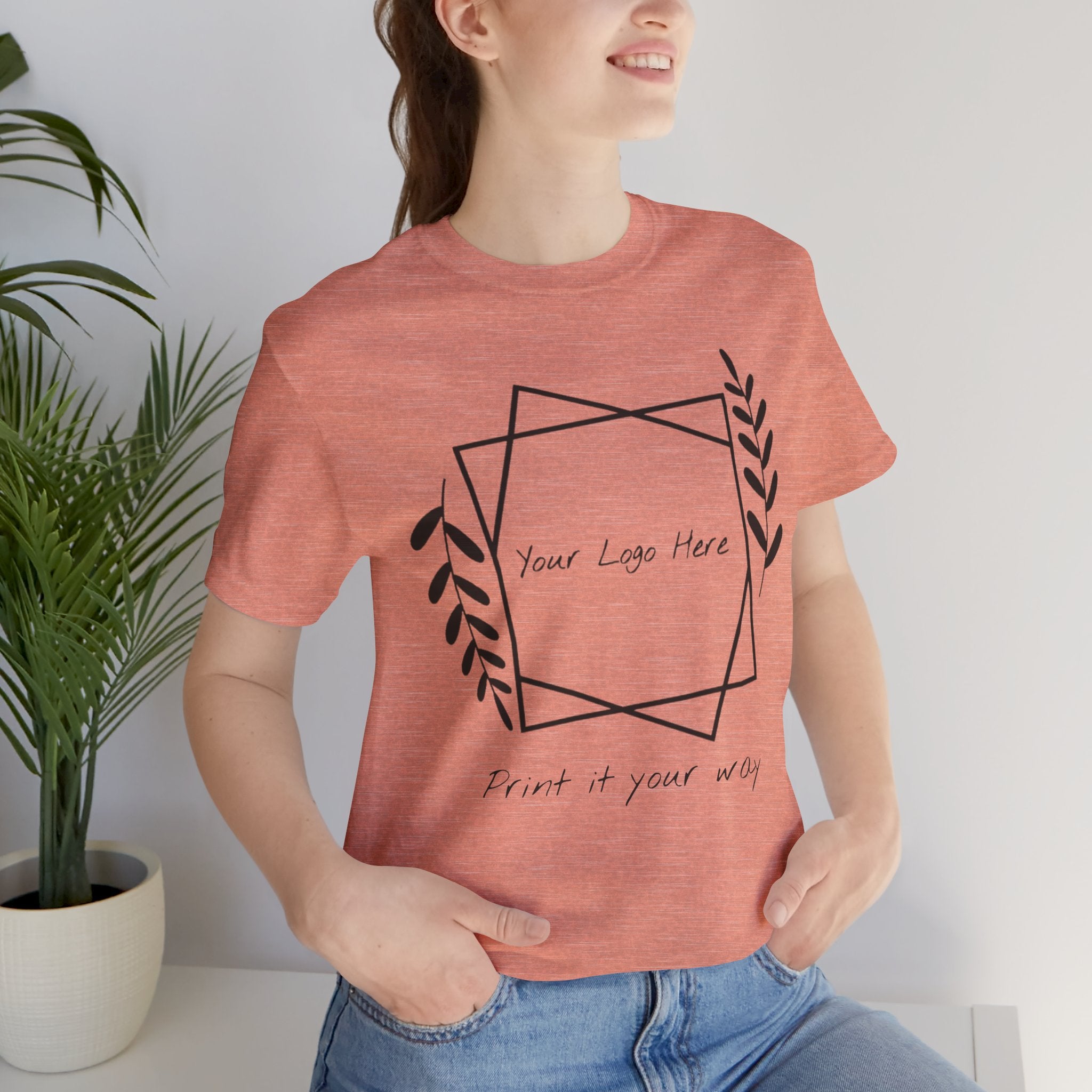 Customizable Floral Frame T‑Shirt – "Print it your way" Personalized Tee