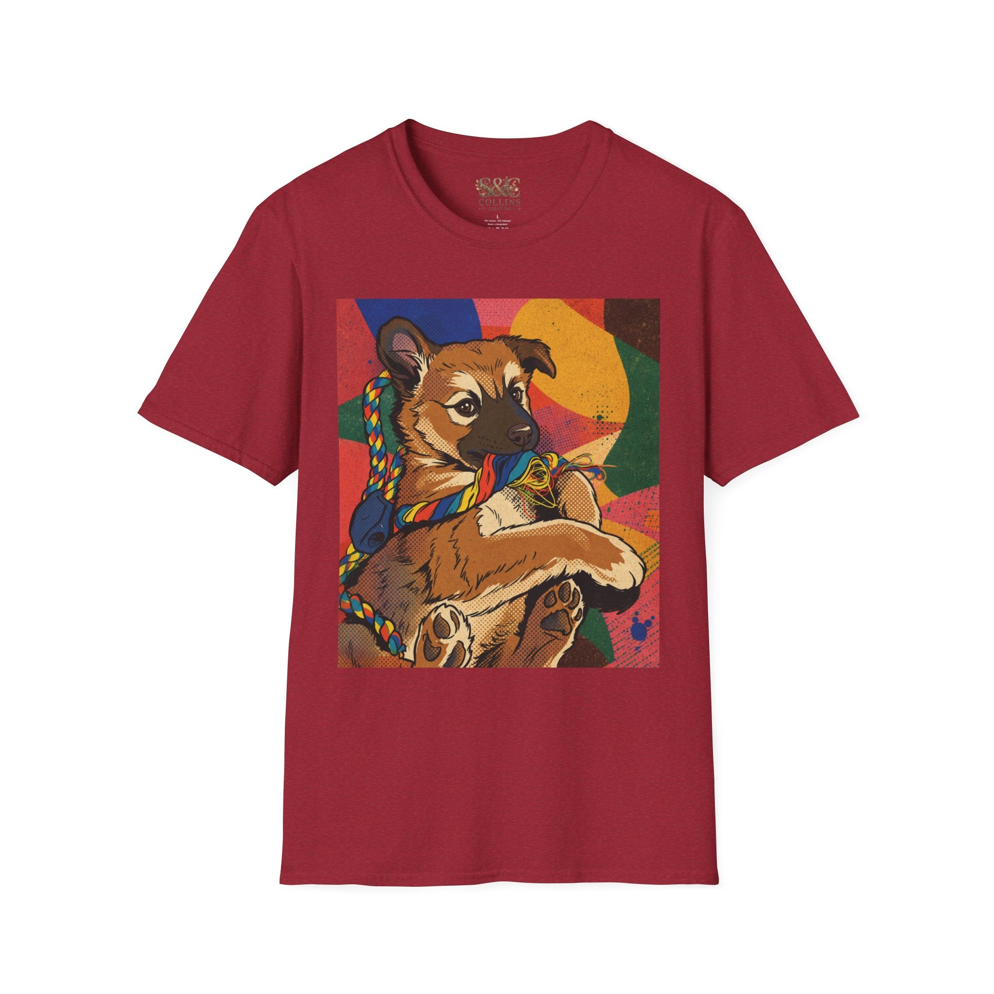 Puppy Portrait T‑Shirt – Colorful Rancor Puppy Art Graphic Tee