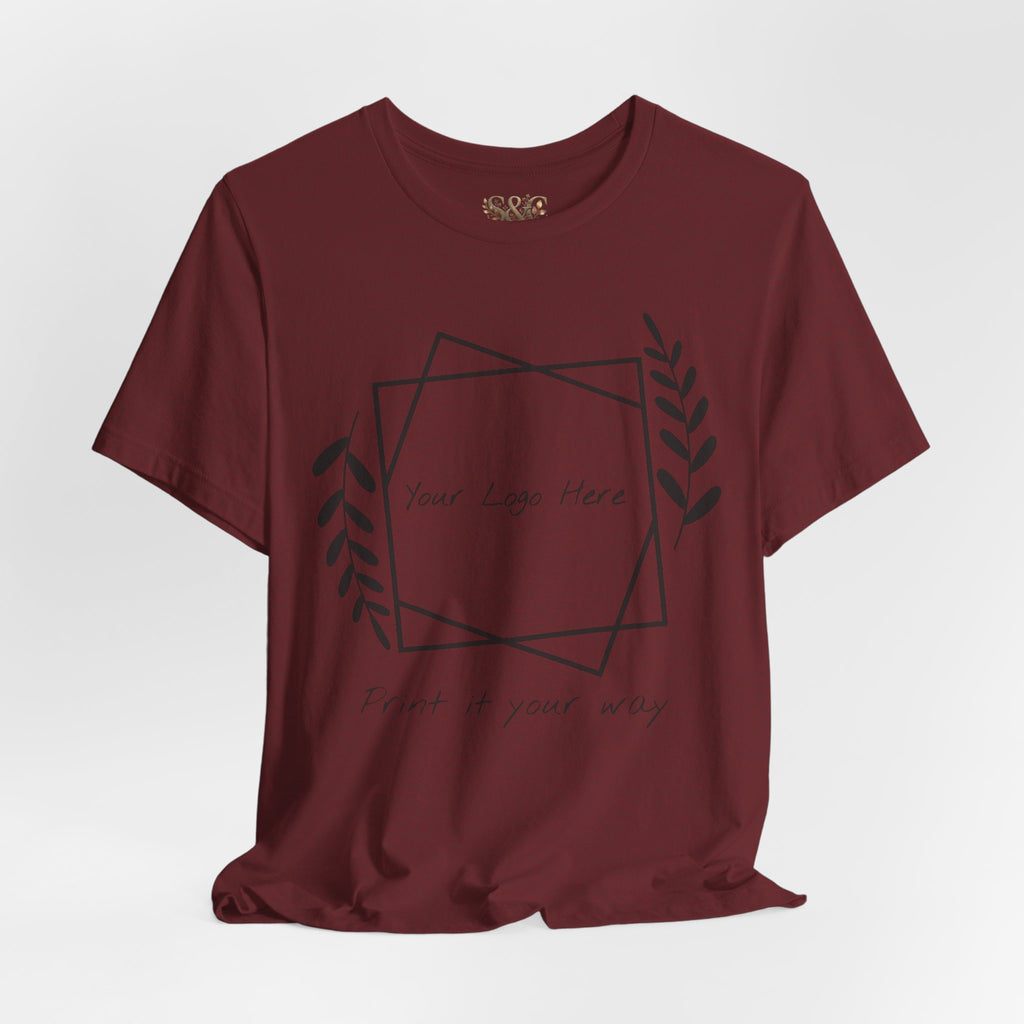 Customizable Floral Frame T‑Shirt – "Print it your way" Personalized Tee