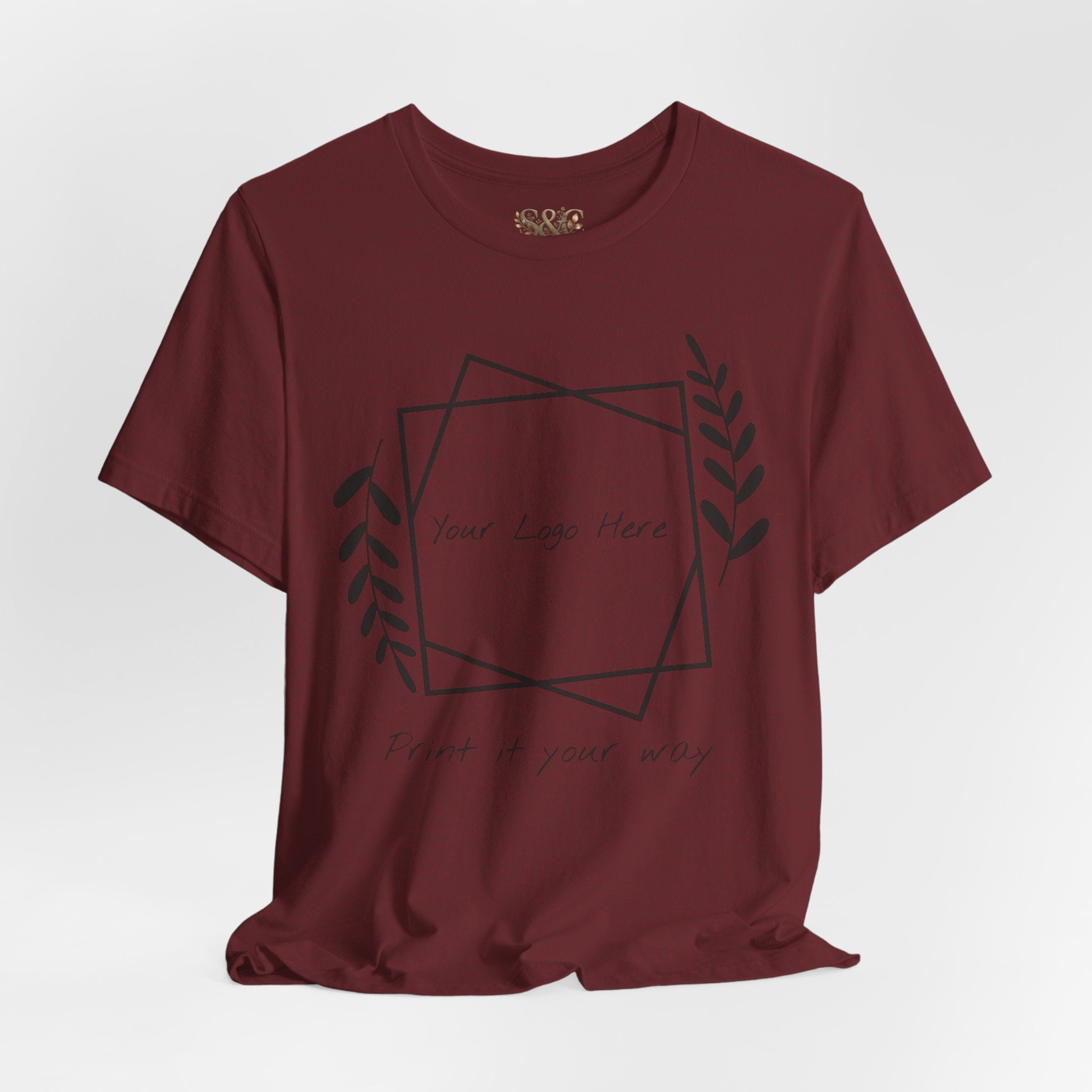Customizable Floral Frame T‑Shirt – "Print it your way" Personalized Tee