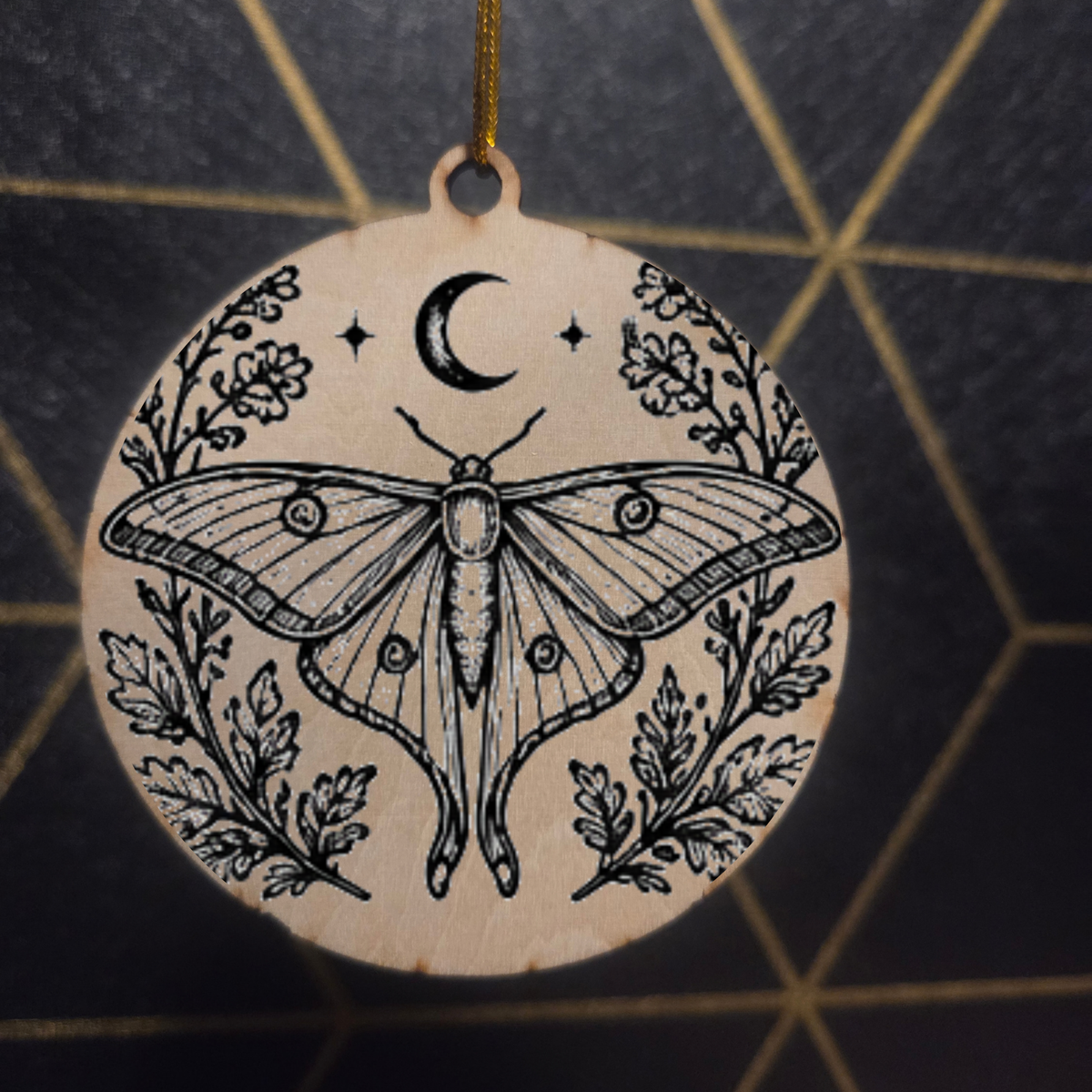 Goblincore Woodland— Wood Cut 3" Christmas Ornament
