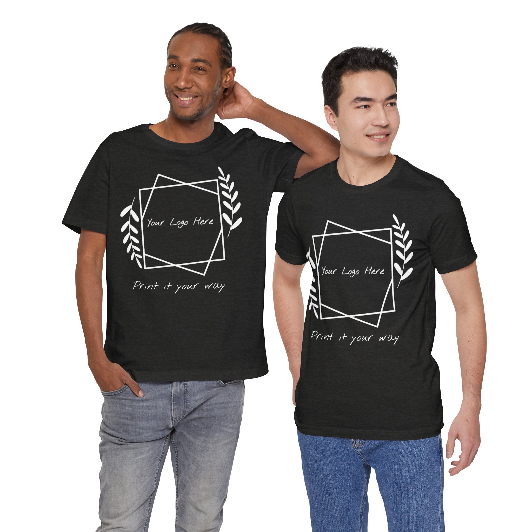 Customizable Floral Frame T‑Shirt – "Print it your way" Personalized Tee