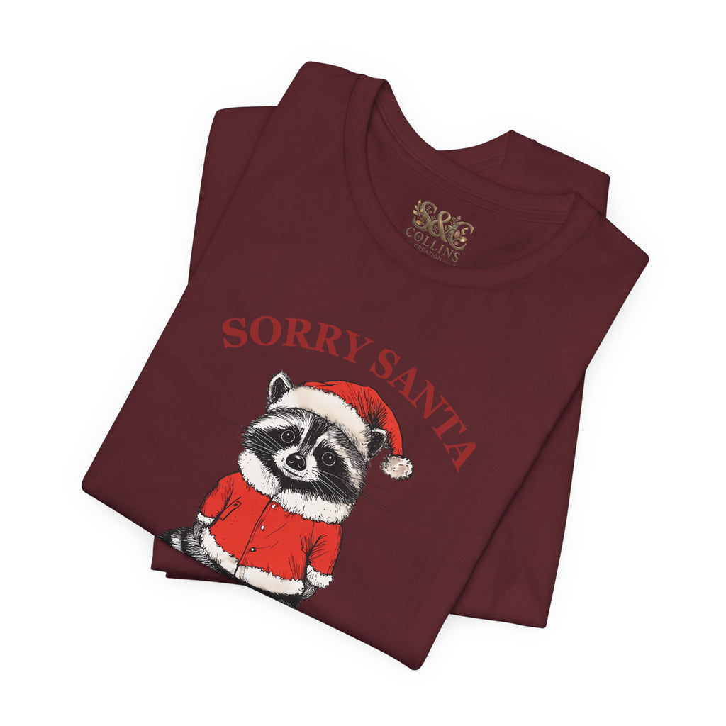 T‑Shirt — "Sorry Santa I've Been Feral" Raccoon Christmas Tee
