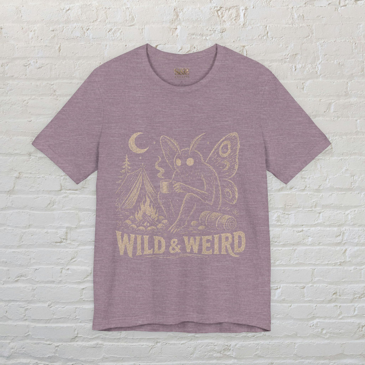 Mothman Camping Shirt | Cryptidcore Weirdcore Folk Horror Tee | Wild and Weird Cryptid Gift