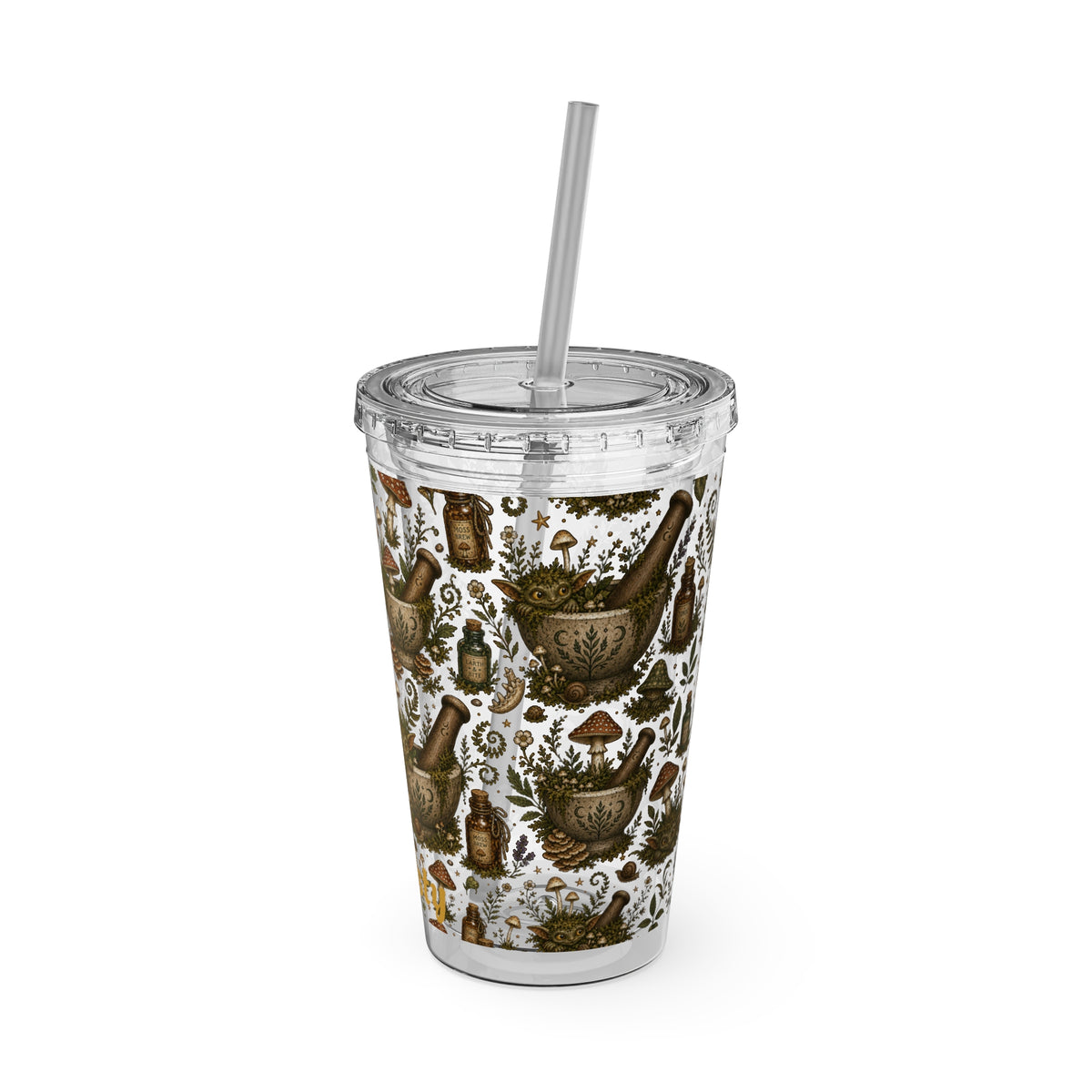 Gremlin Apothecary Mushroom Tumbler With Straw For Herbal Tea Garden Design