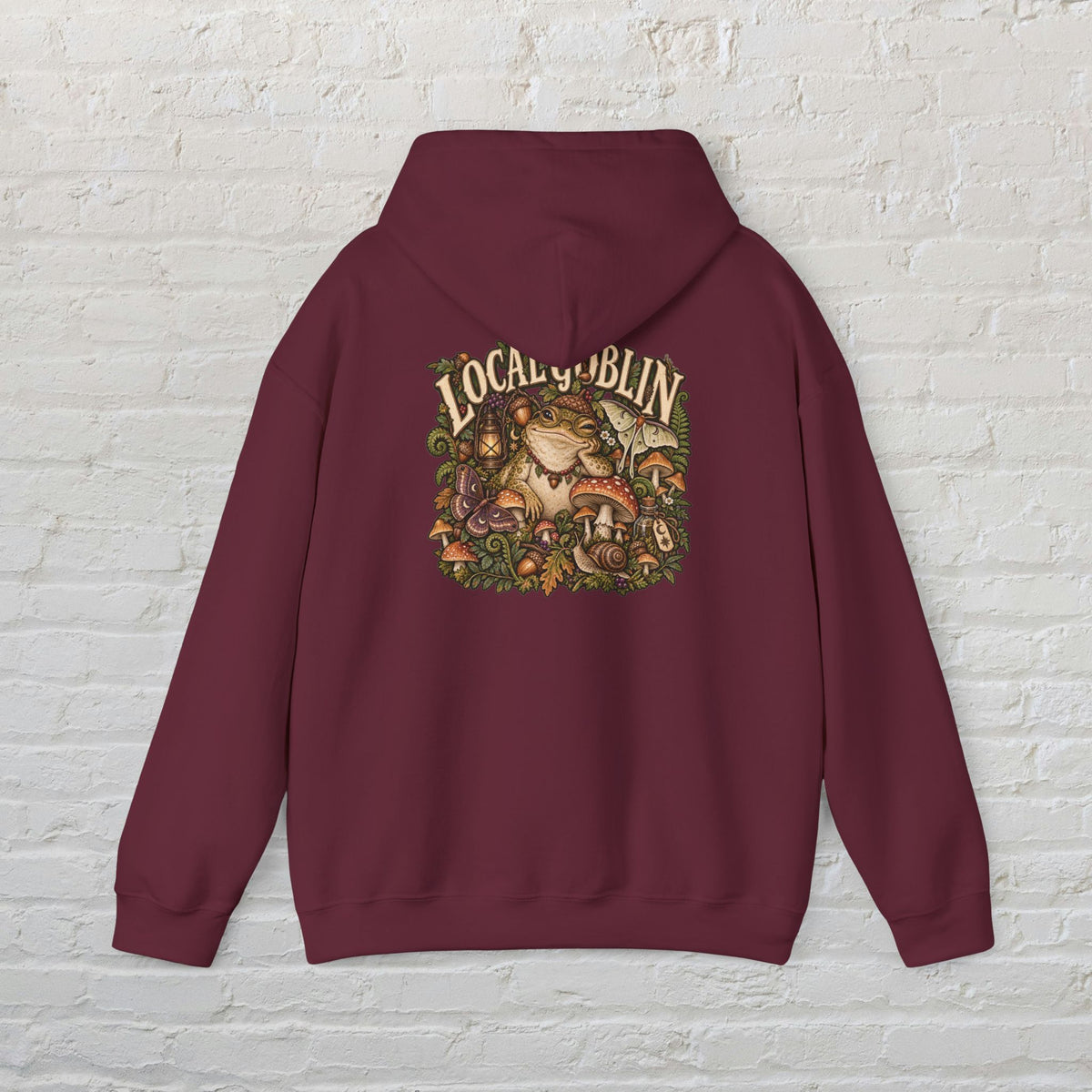 Hoodie — 'Local Goblin' Vintage Fantasy Graphic Hoodie