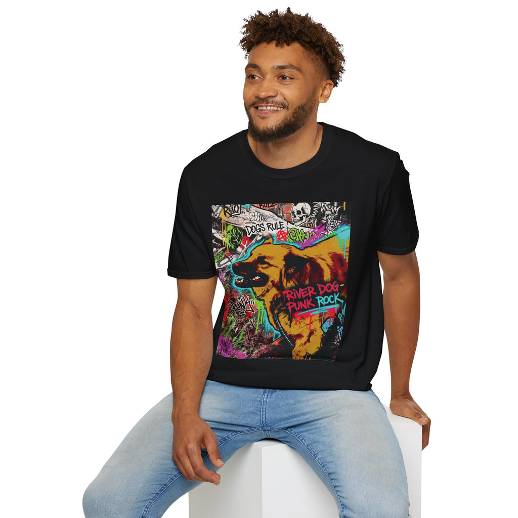 Graffiti Dog T-Shirt —Rancor "Dogs Rule" Urban Street Art Tee