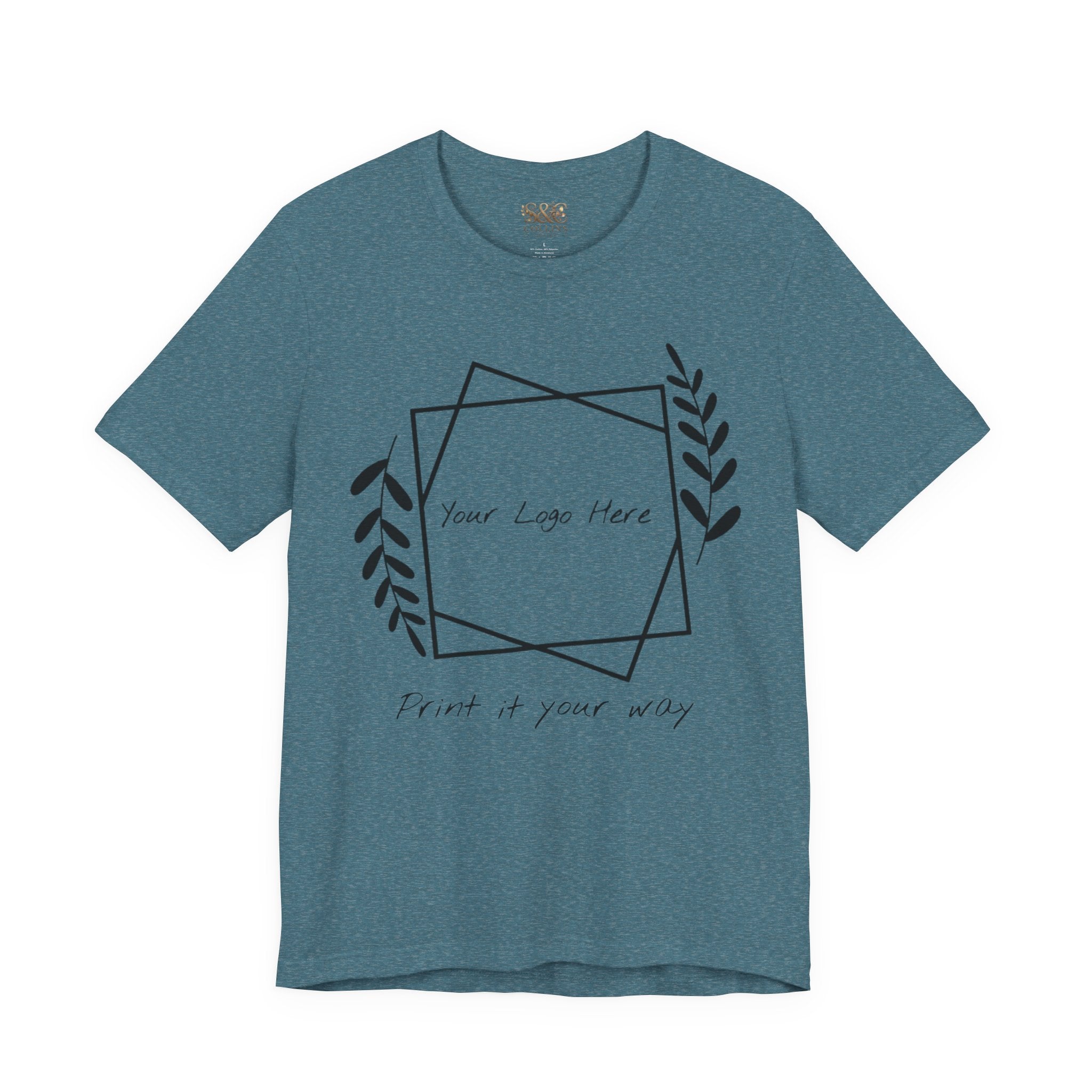 Customizable Floral Frame T‑Shirt – "Print it your way" Personalized Tee