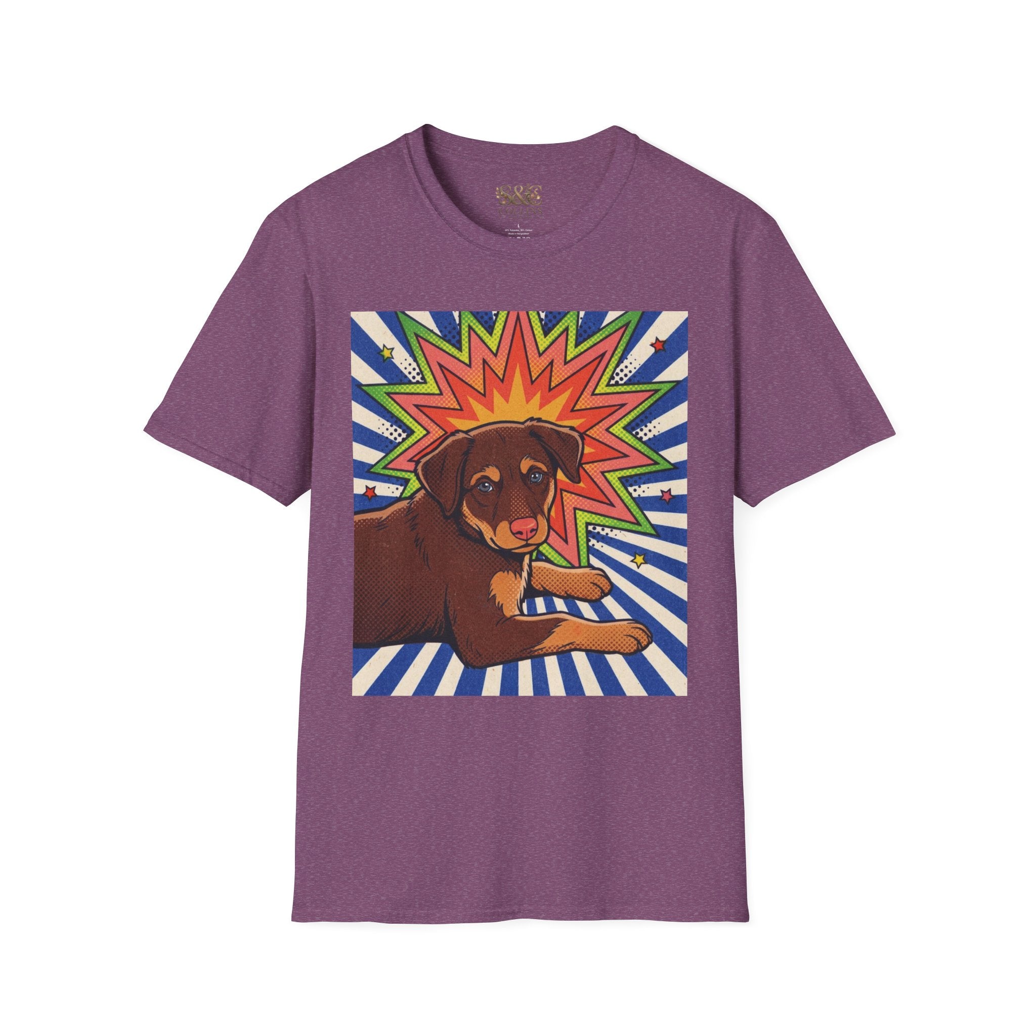 Retro Pop Art Dog T-Shirt — Colorful Ronin Puppy Graphic Tee