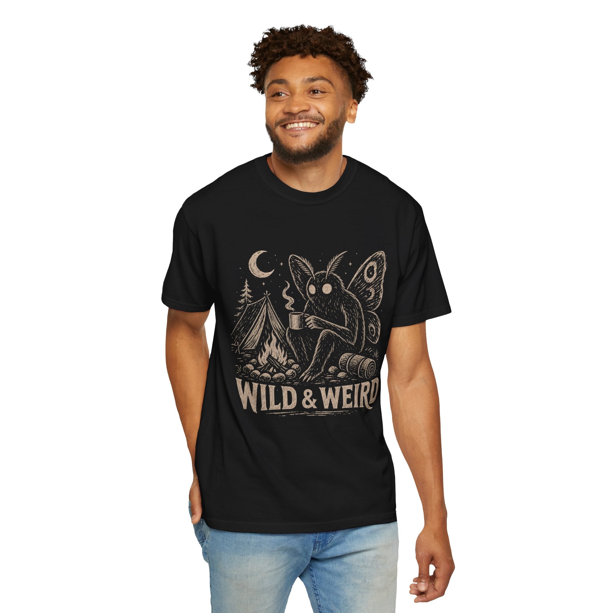Wild & Weird Moth Tee — Campy Night Forest Graphic T-Shirt