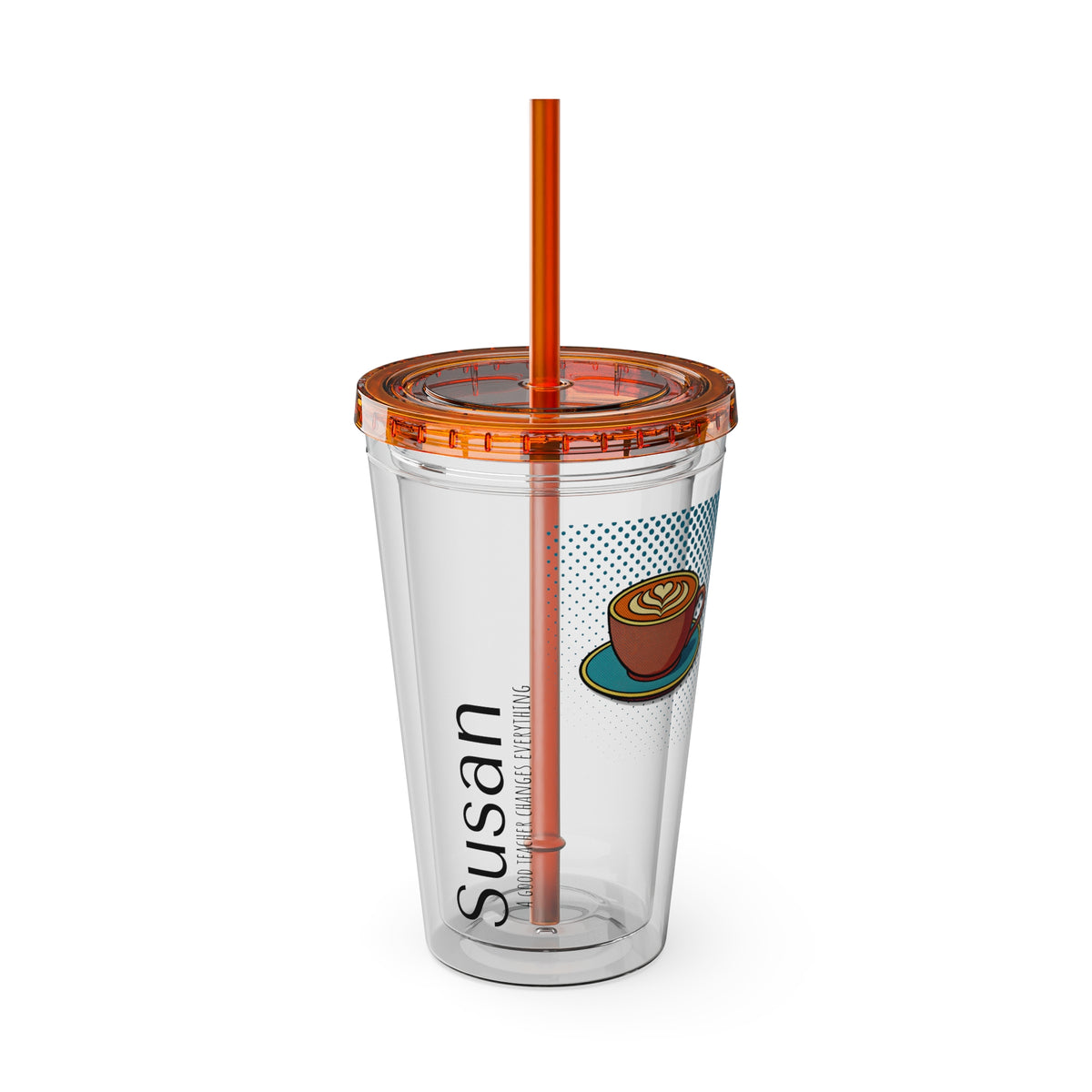 Personalized Clear Acrylic Tumbler With Custom Name Title And Logo