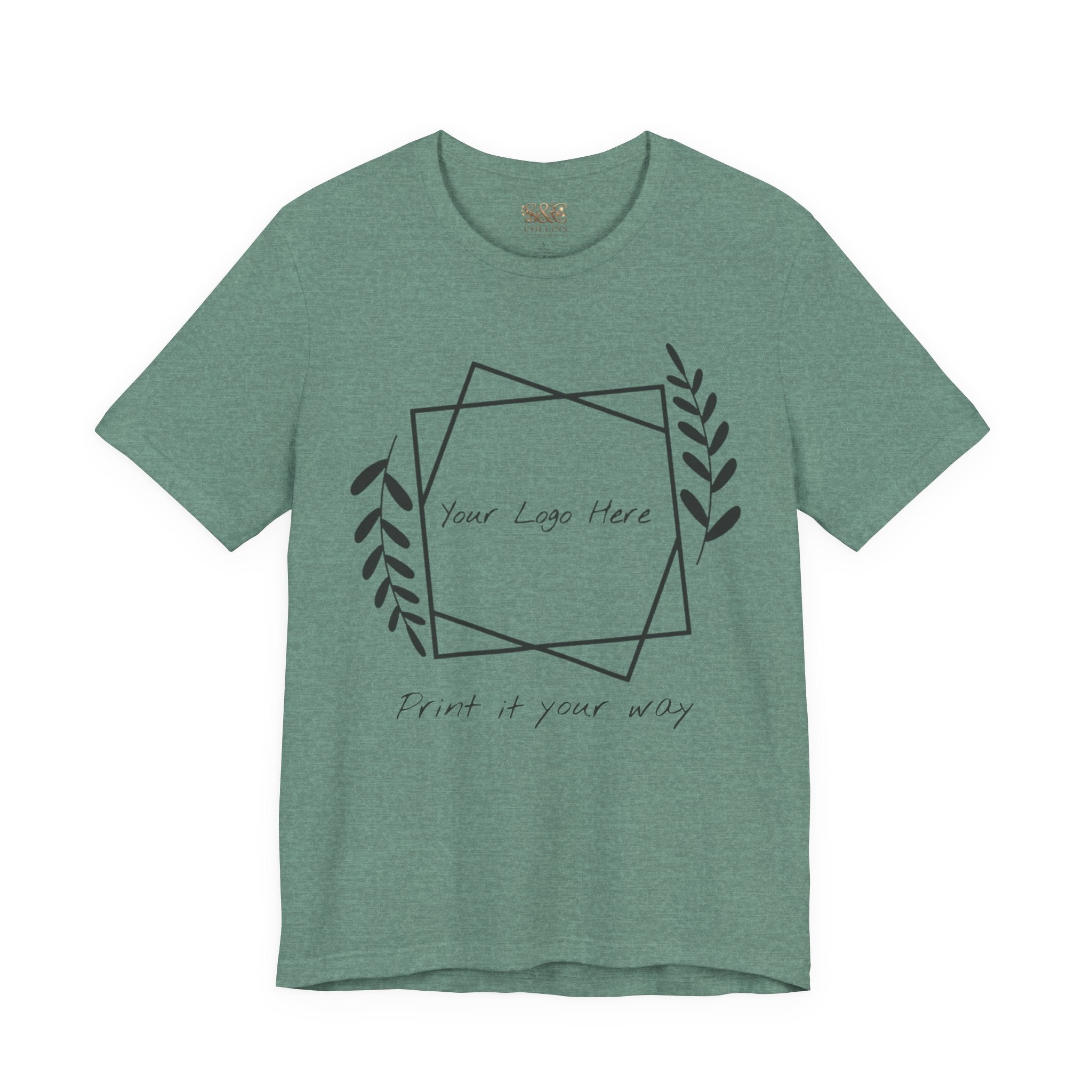 Customizable Floral Frame T‑Shirt – "Print it your way" Personalized Tee