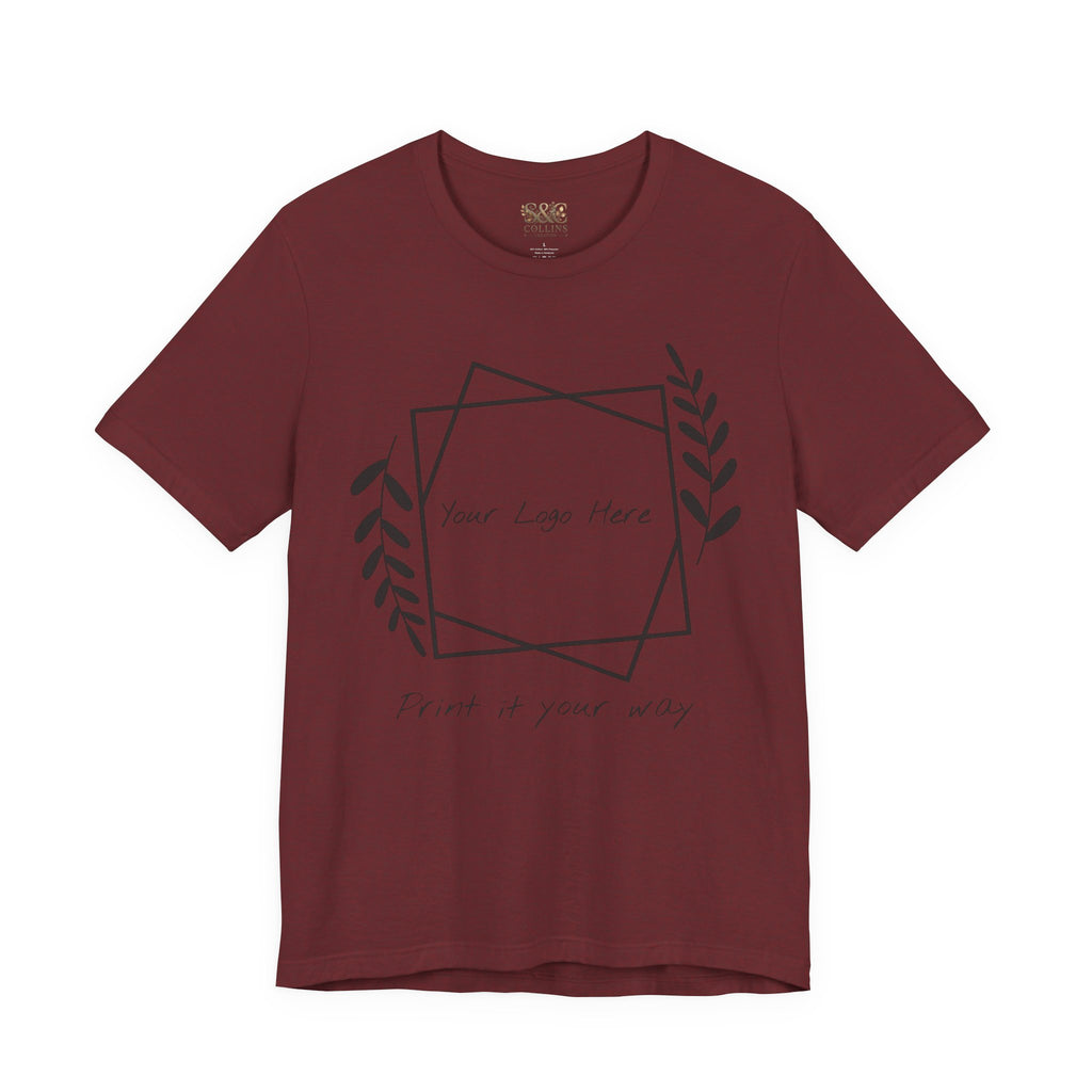 Customizable Floral Frame T‑Shirt – "Print it your way" Personalized Tee