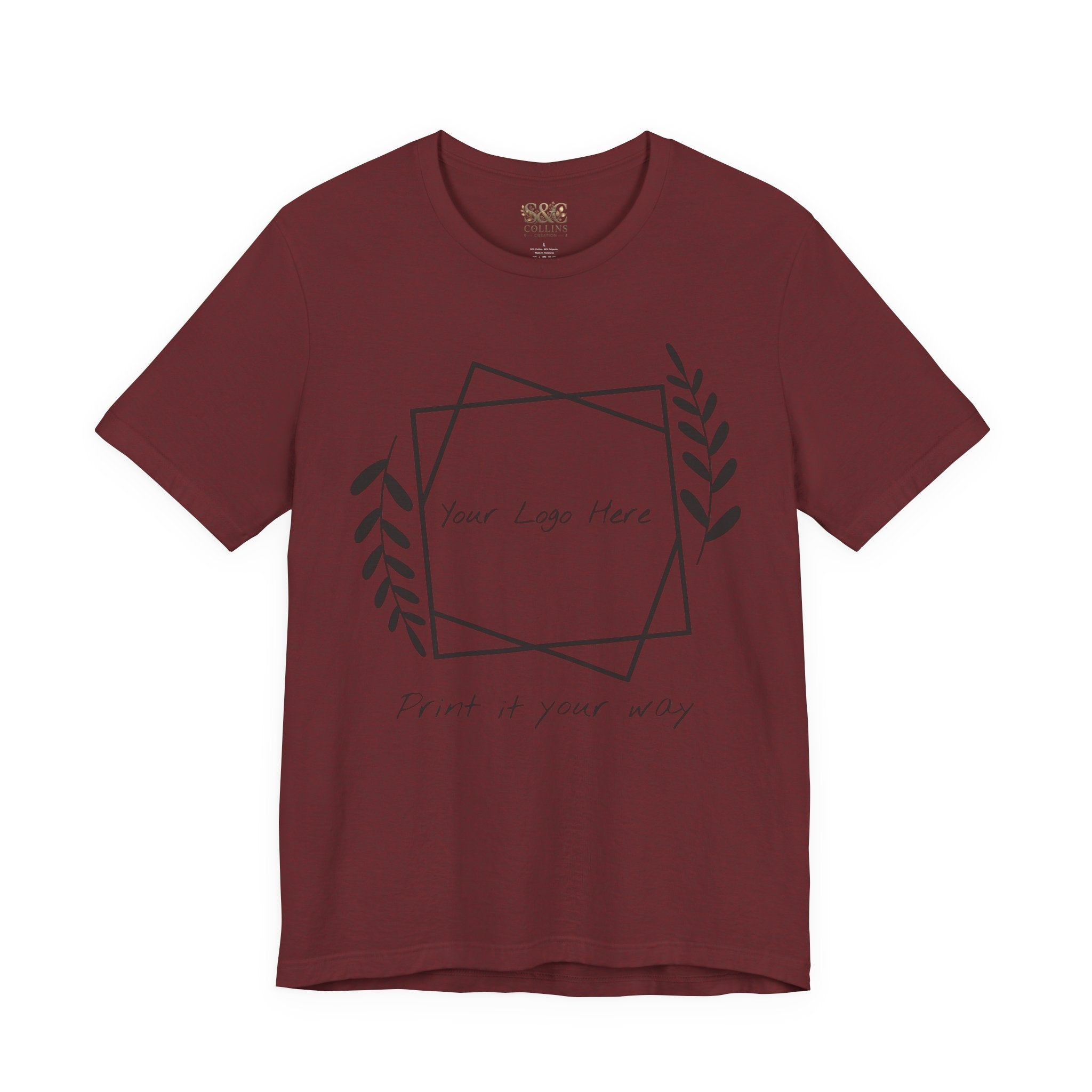 Customizable Floral Frame T‑Shirt – "Print it your way" Personalized Tee