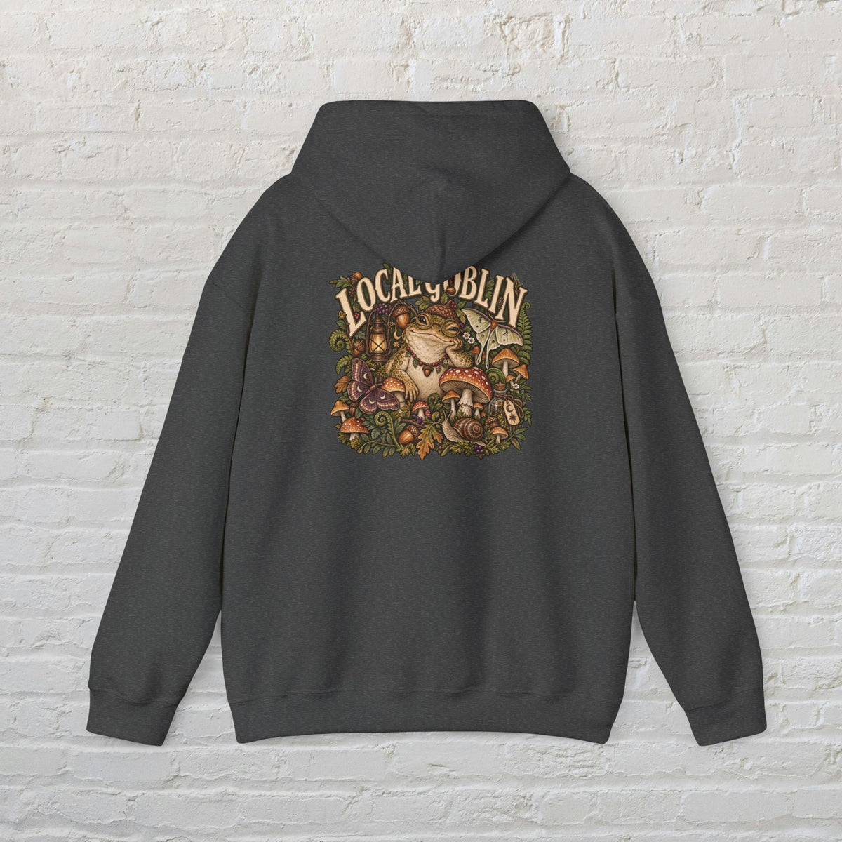 Hoodie — 'Local Goblin' Vintage Fantasy Graphic Hoodie