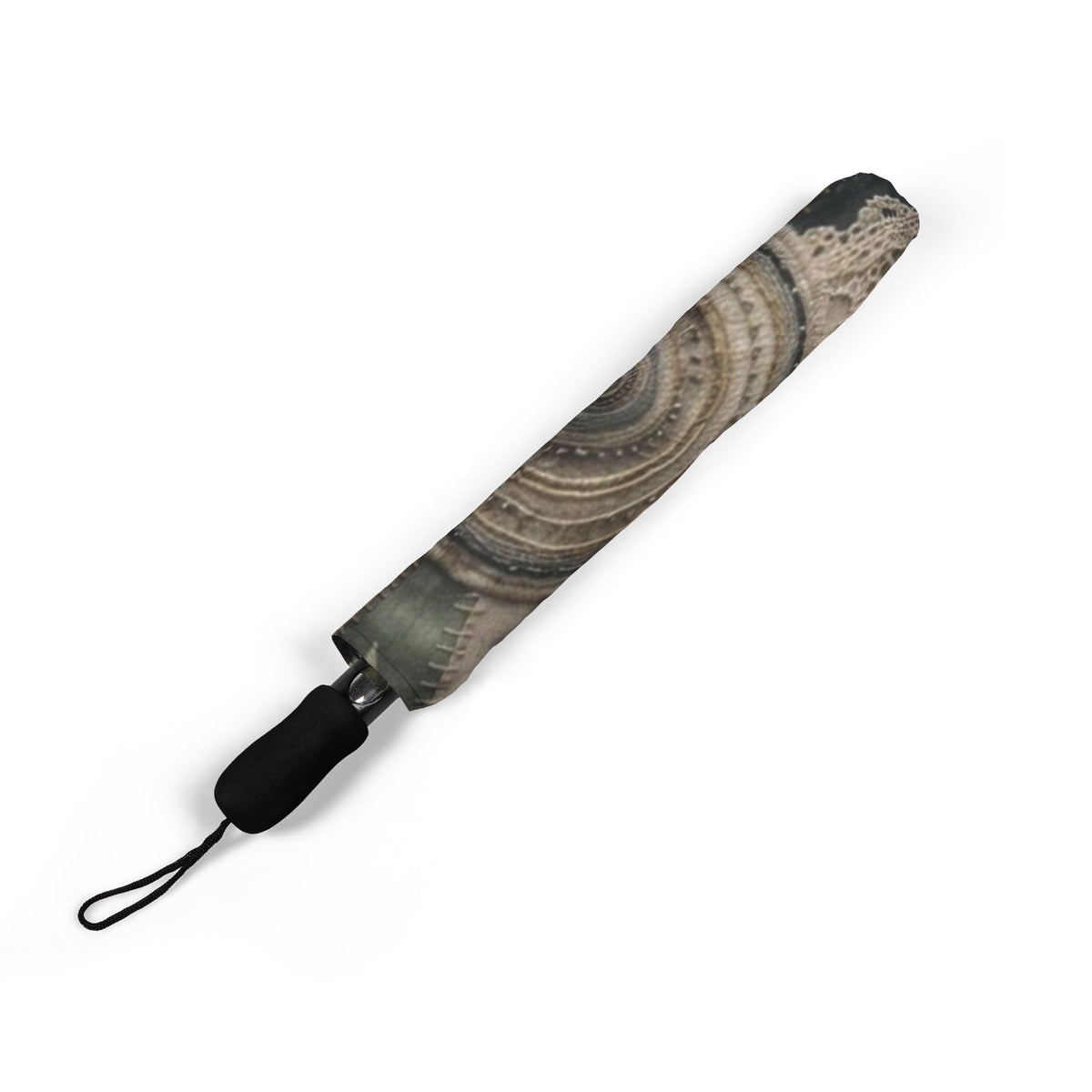 Vintage Faux-Embroidery Automatic Foldable Umbrella Waterproof Polyester Pongee Printed Design
