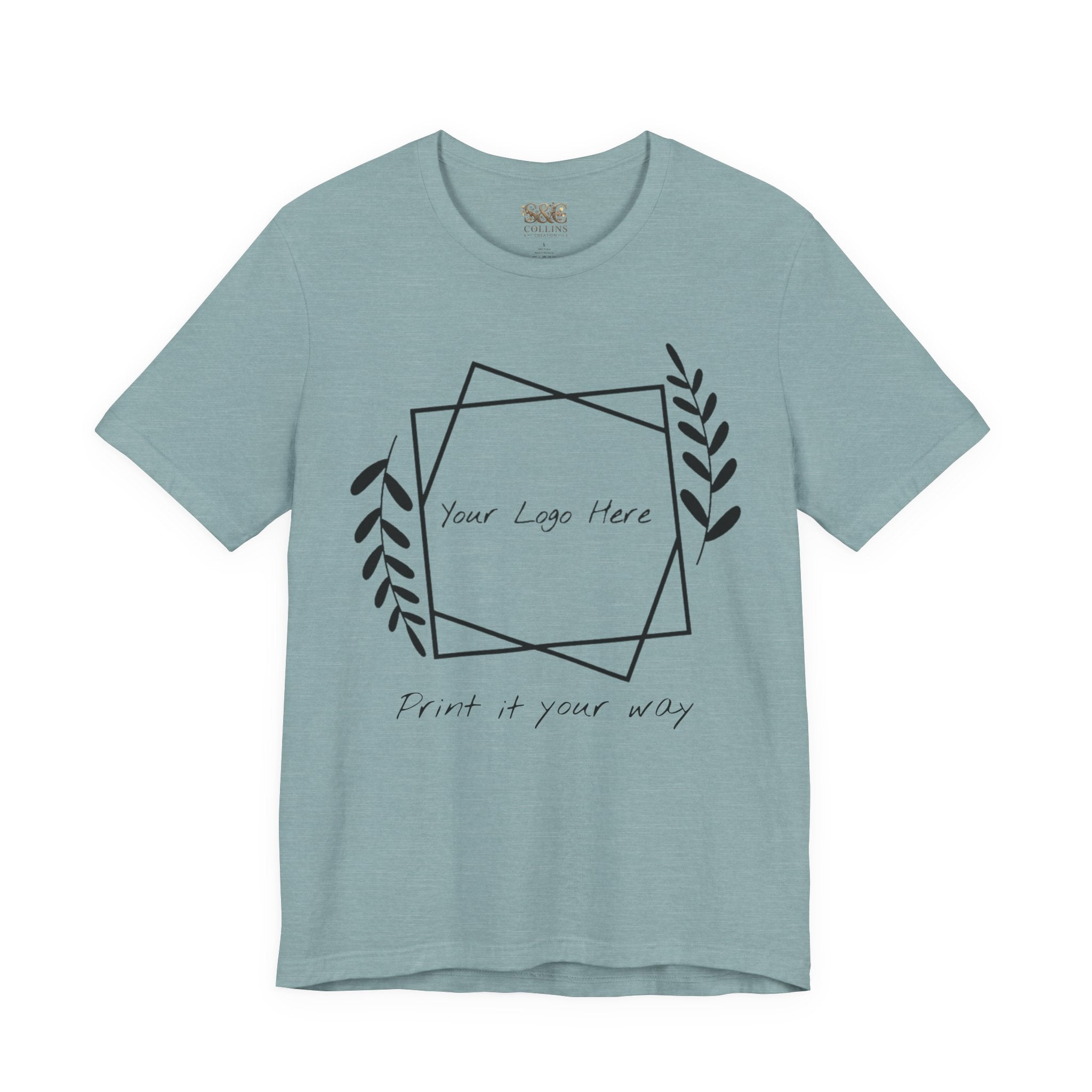 Customizable Floral Frame T‑Shirt – "Print it your way" Personalized Tee
