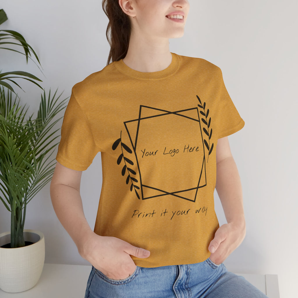 Customizable Floral Frame T‑Shirt – "Print it your way" Personalized Tee