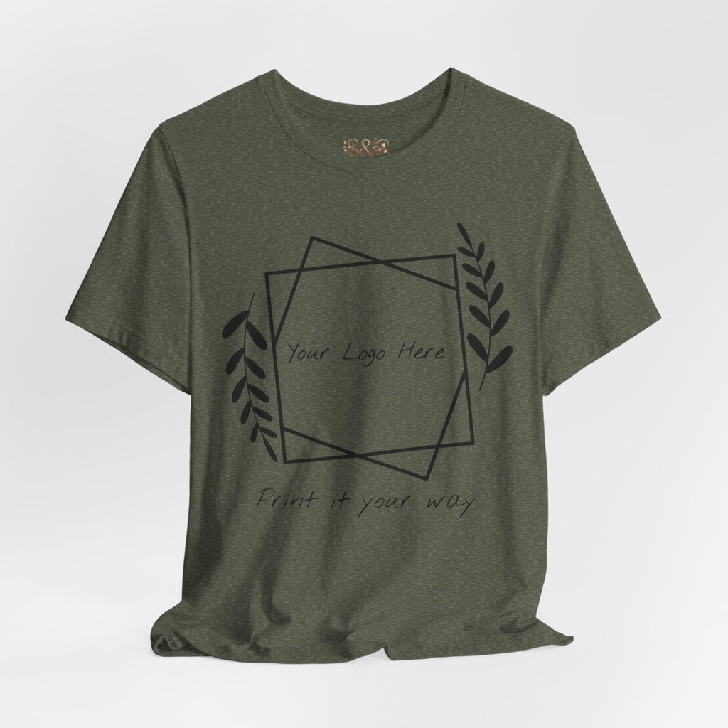 Customizable Floral Frame T‑Shirt – "Print it your way" Personalized Tee