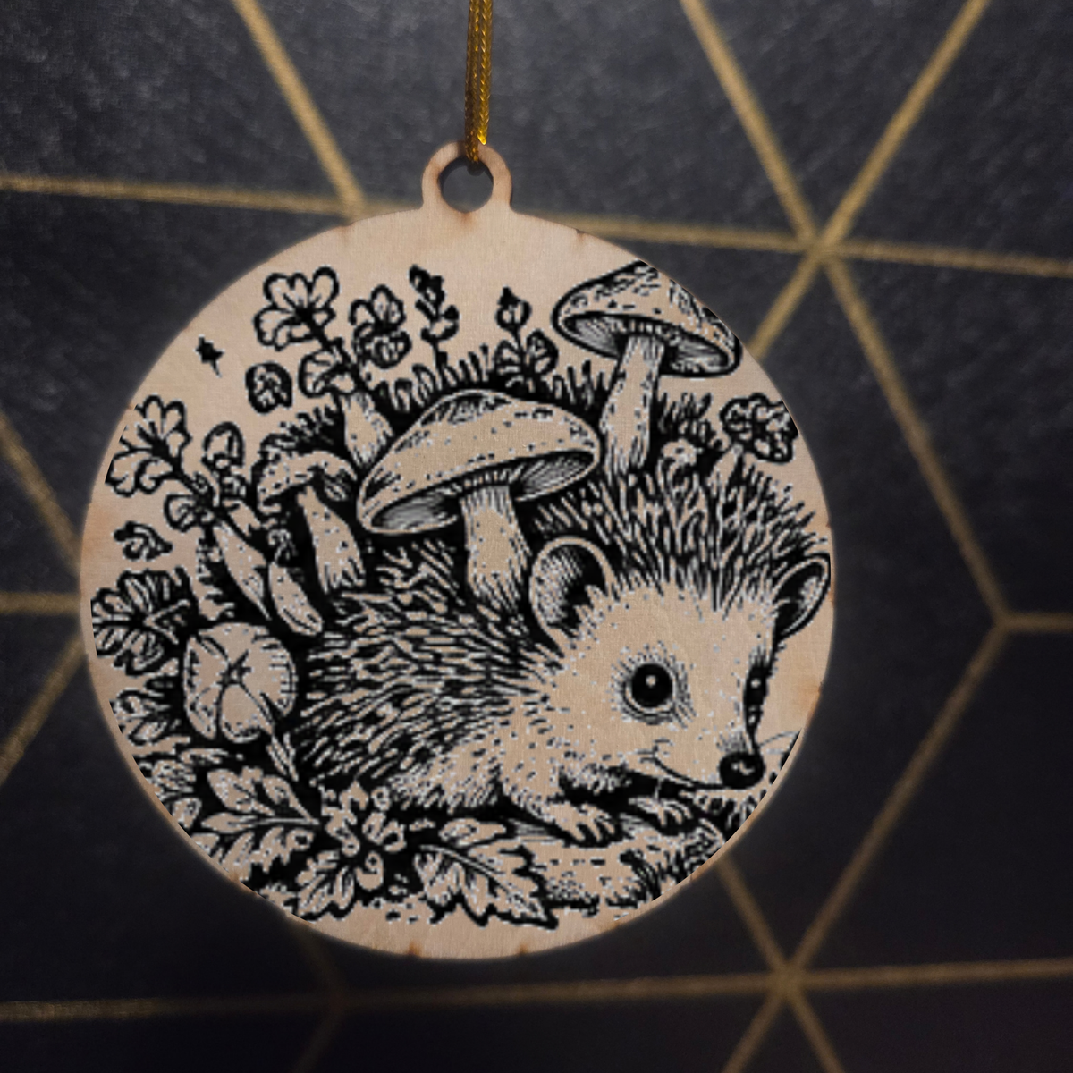 Goblincore Woodland— Wood Cut 3" Christmas Ornament