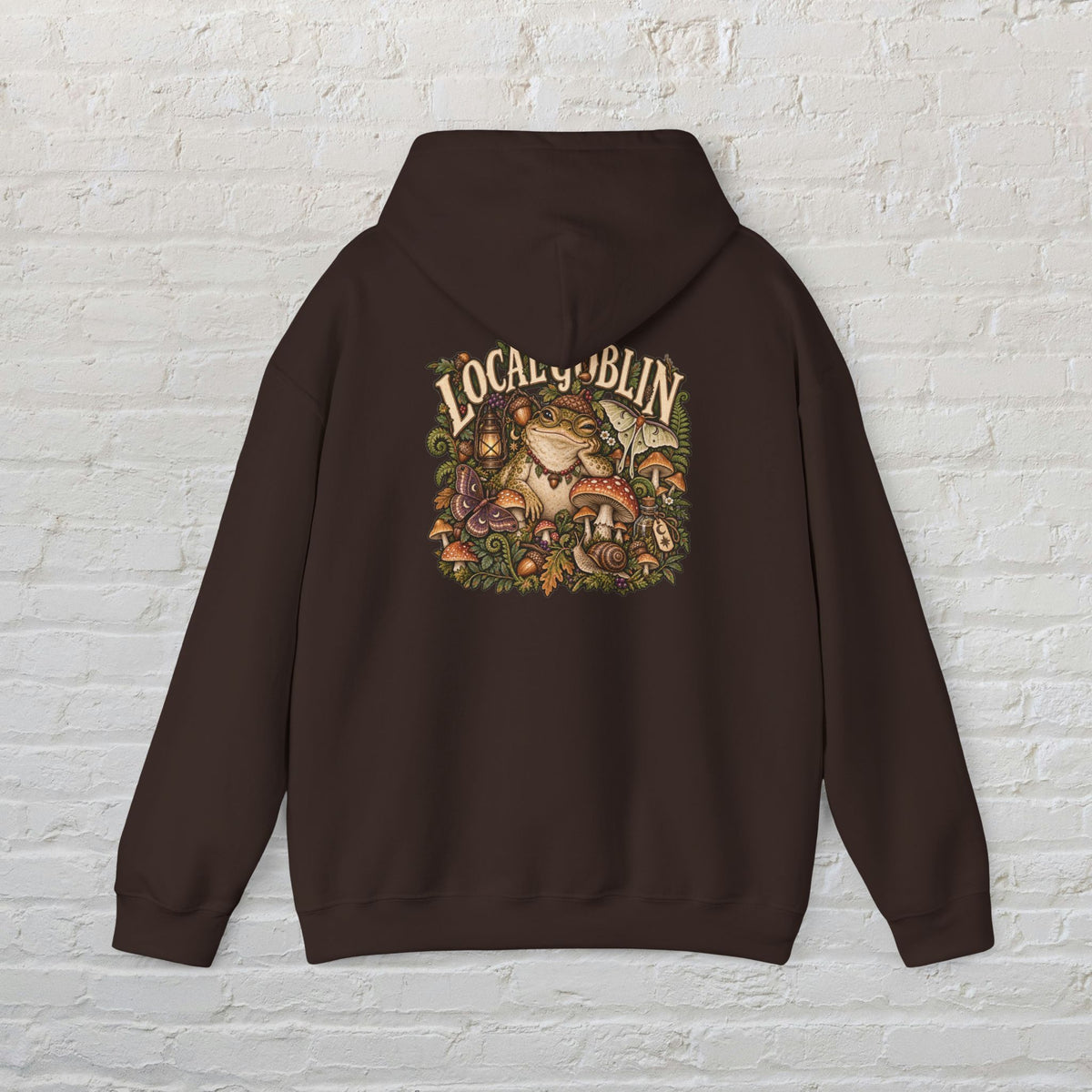 Hoodie — 'Local Goblin' Vintage Fantasy Graphic Hoodie