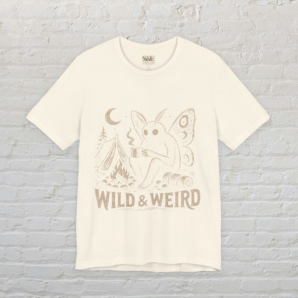 Mothman Camping Shirt | Cryptidcore Weirdcore Folk Horror Tee | Wild and Weird Cryptid Gift