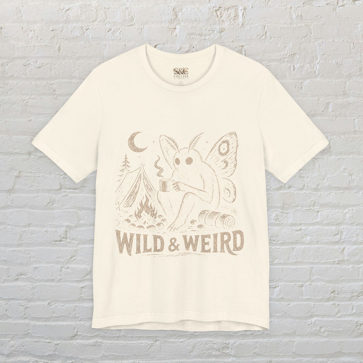 Mothman Camping Shirt | Cryptidcore Weirdcore Folk Horror Tee | Wild and Weird Cryptid Gift