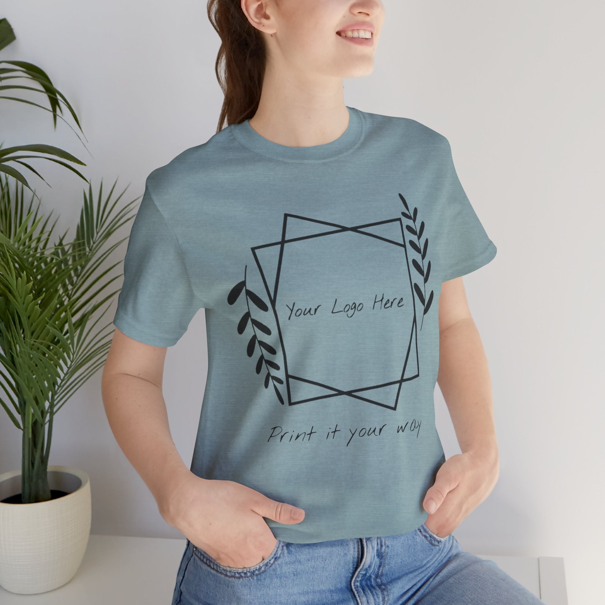 Customizable Floral Frame T‑Shirt – "Print it your way" Personalized Tee