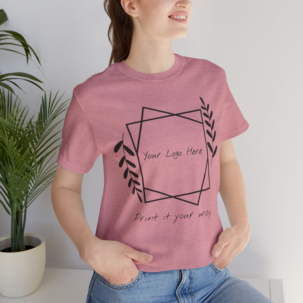 Customizable Floral Frame T‑Shirt – "Print it your way" Personalized Tee
