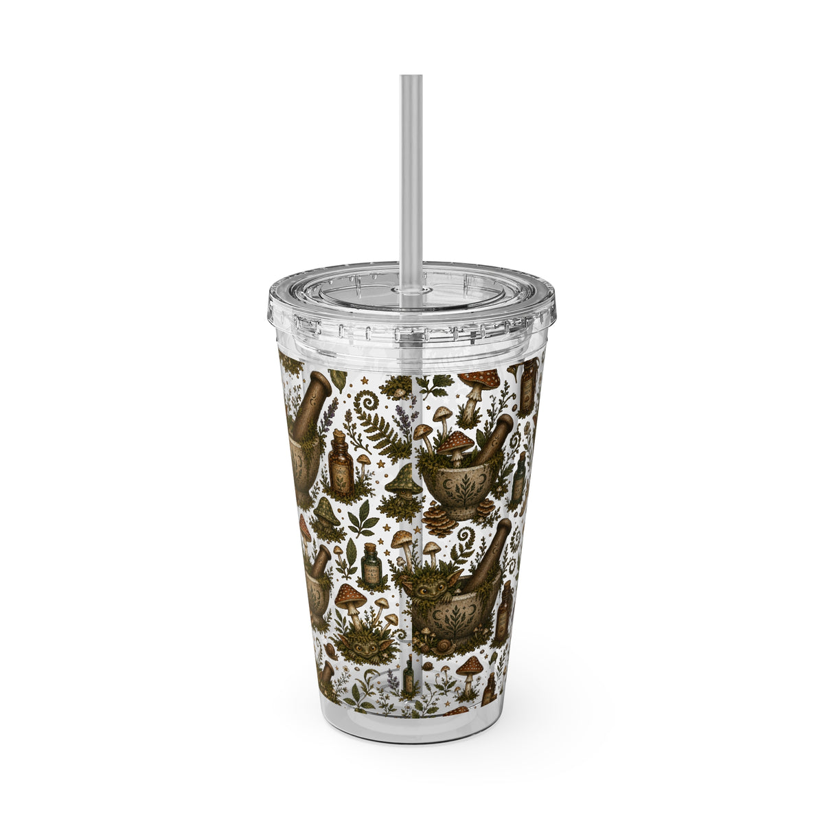 Gremlin Apothecary Mushroom Tumbler With Straw For Herbal Tea Garden Design