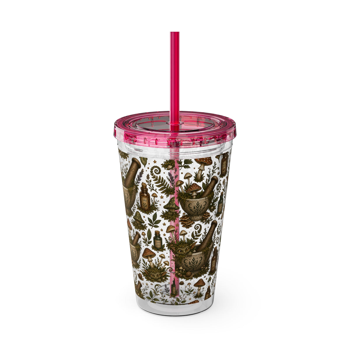 Gremlin Apothecary Mushroom Tumbler With Straw For Herbal Tea Garden Design