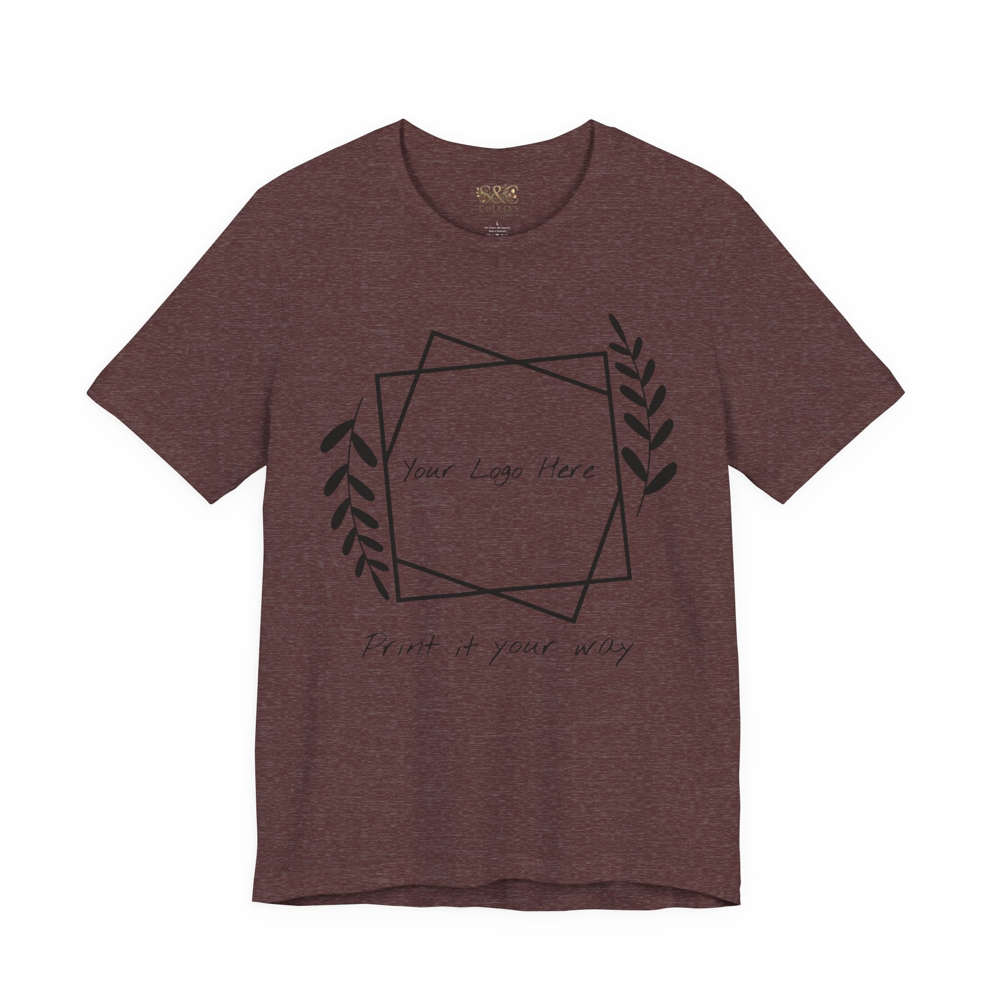 Customizable Floral Frame T‑Shirt – "Print it your way" Personalized Tee