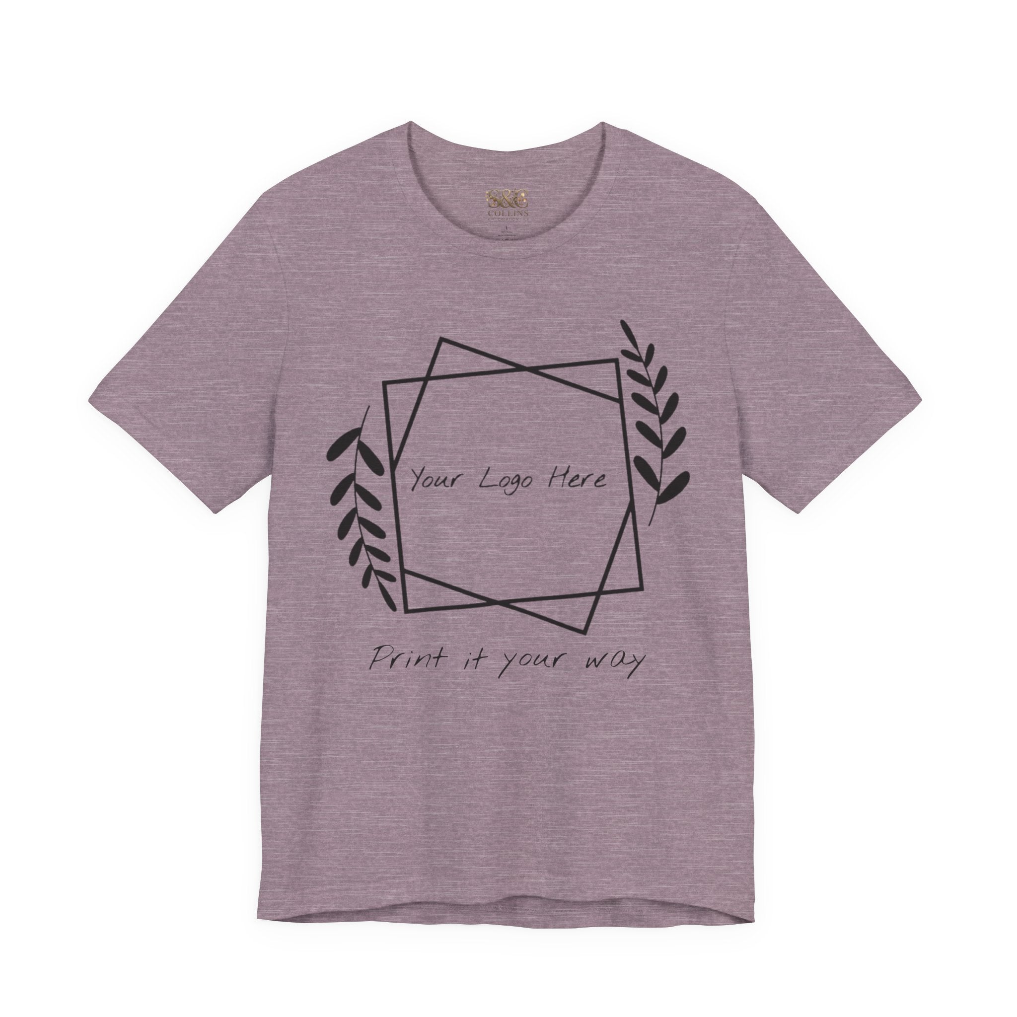 Customizable Floral Frame T‑Shirt – "Print it your way" Personalized Tee