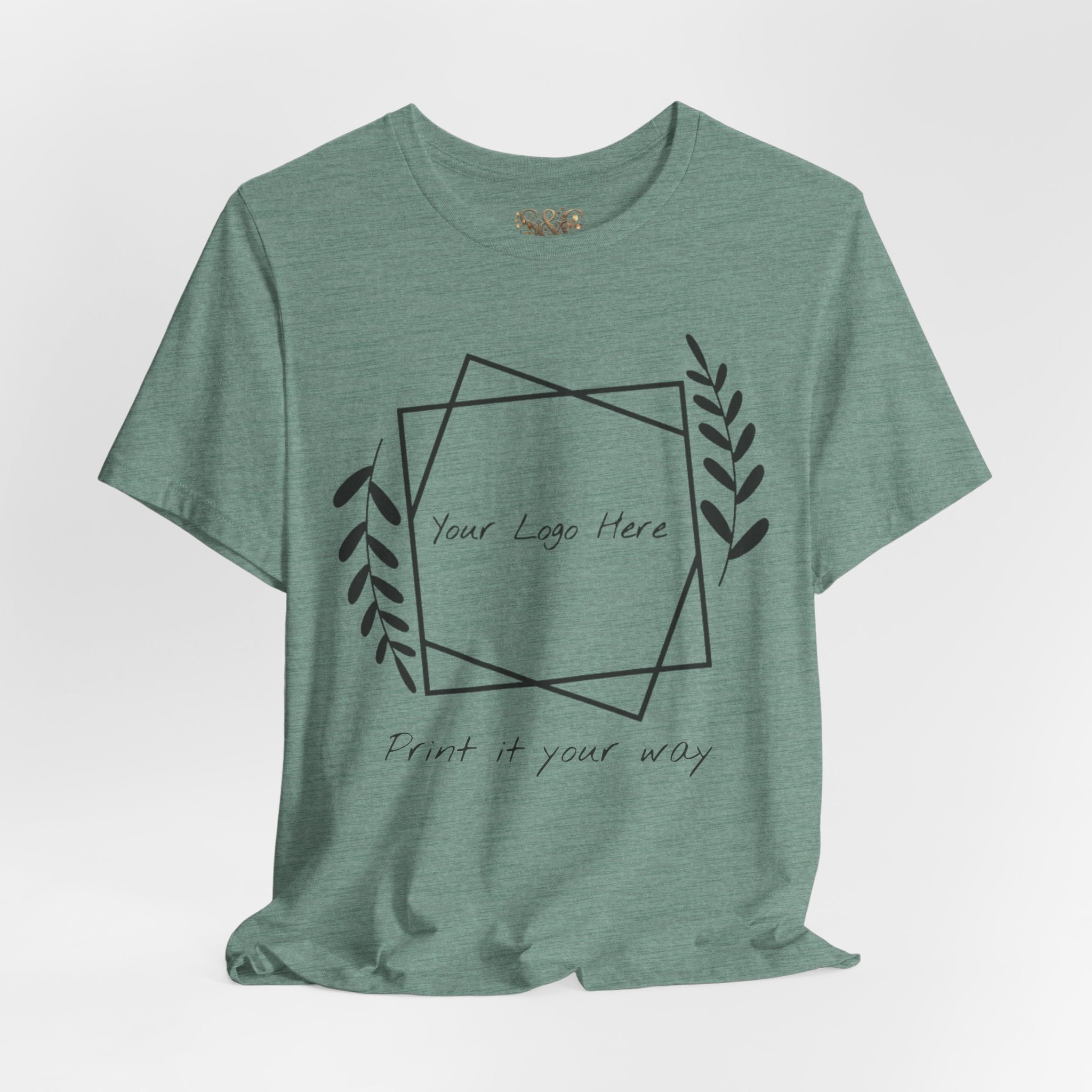 Customizable Floral Frame T‑Shirt – "Print it your way" Personalized Tee