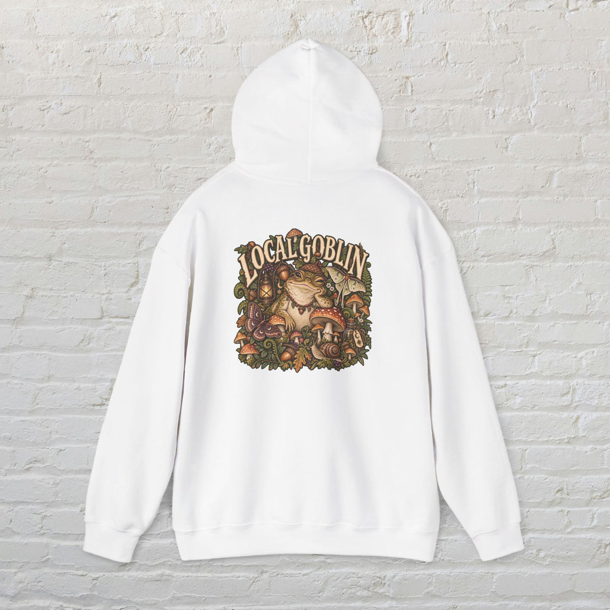 Hoodie — 'Local Goblin' Vintage Fantasy Graphic Hoodie