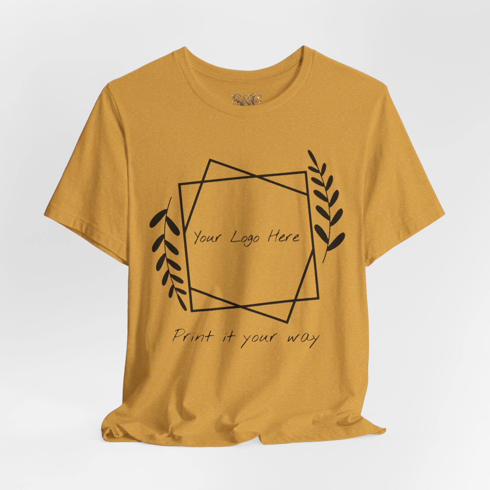 Customizable Floral Frame T‑Shirt – "Print it your way" Personalized Tee