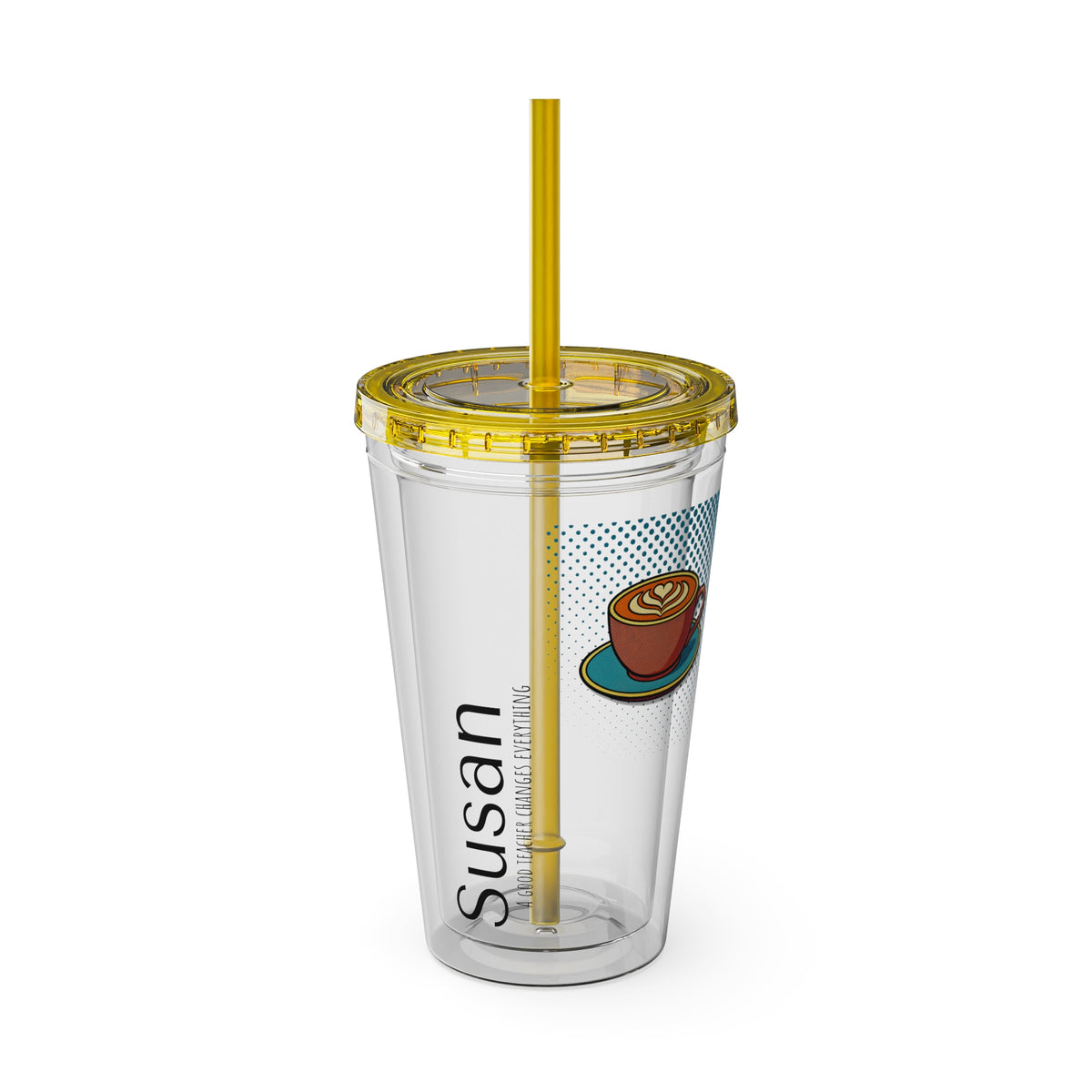 Personalized Clear Acrylic Tumbler With Custom Name Title And Logo