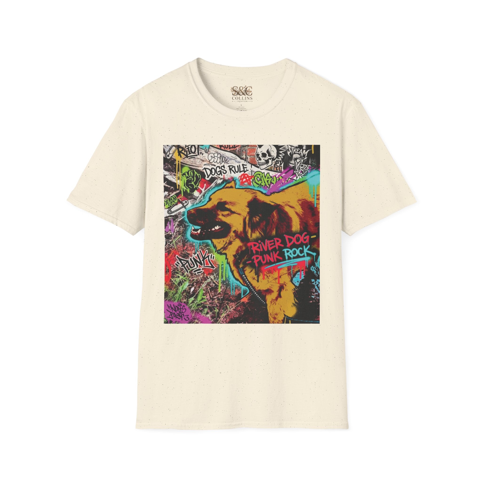 Graffiti Dog T-Shirt —Rancor "Dogs Rule" Urban Street Art Tee